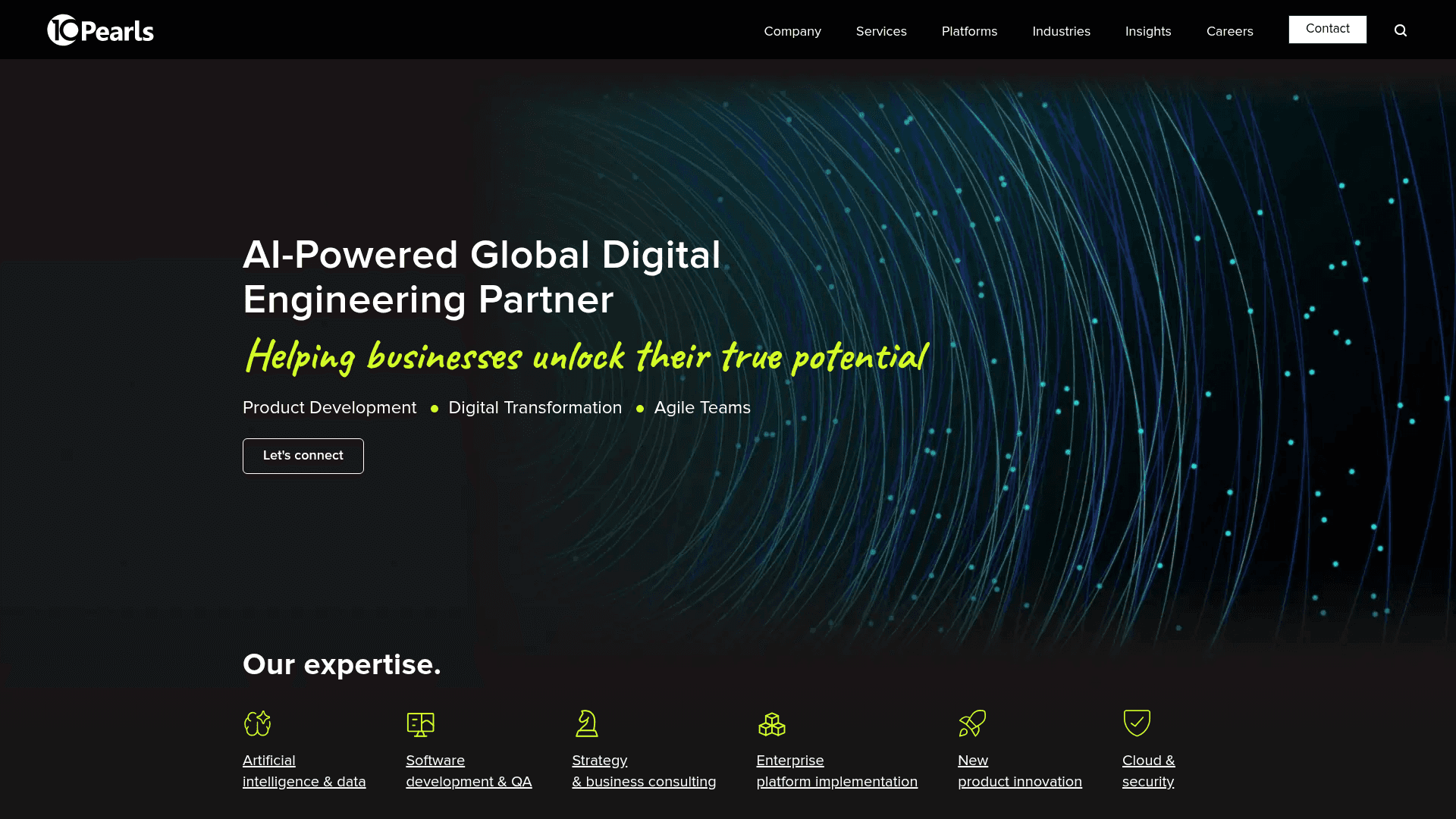 10Pearls website screenshot