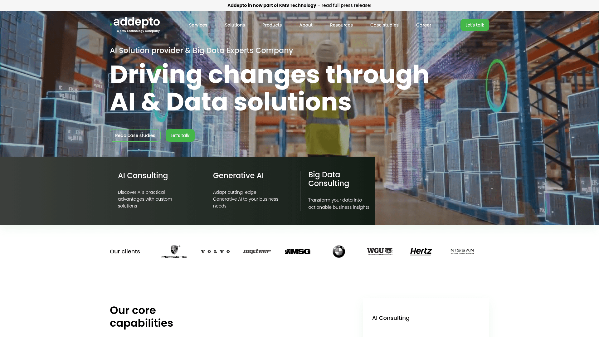 Addepto website screenshot