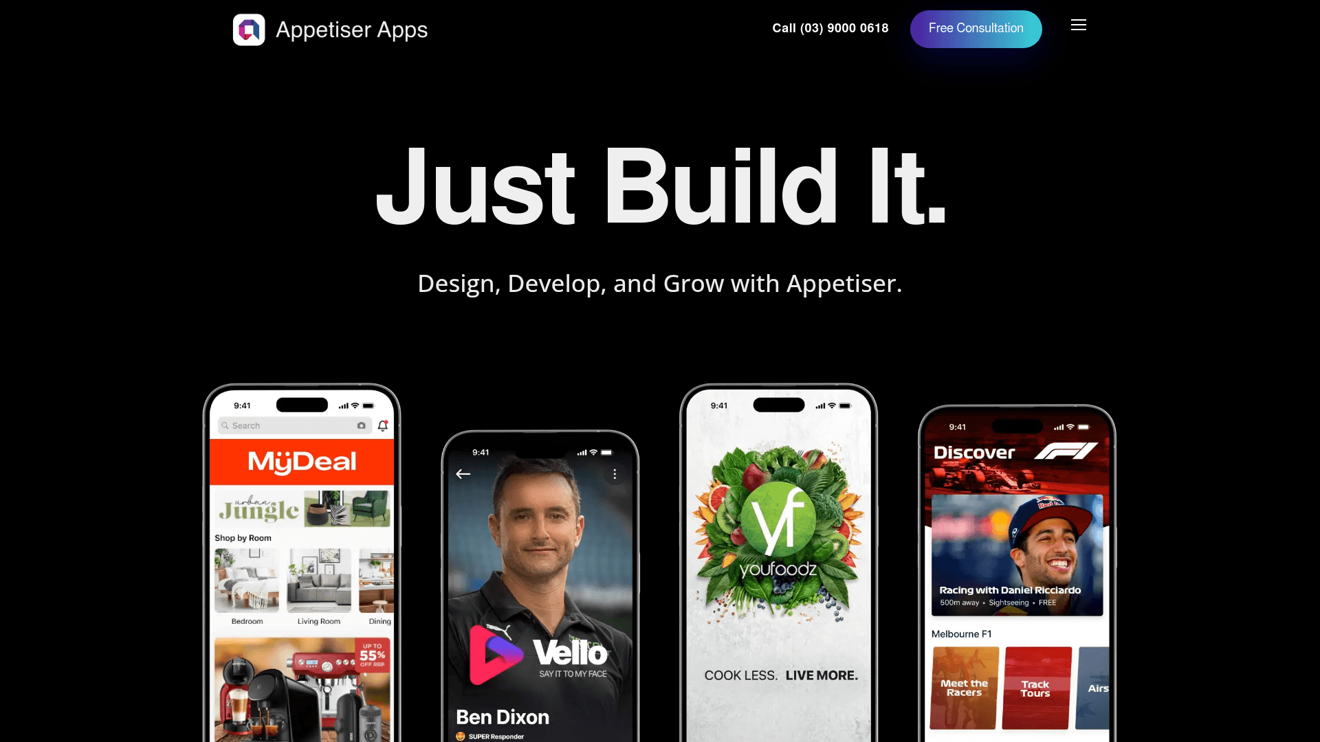 Appetiser Apps website screenshot