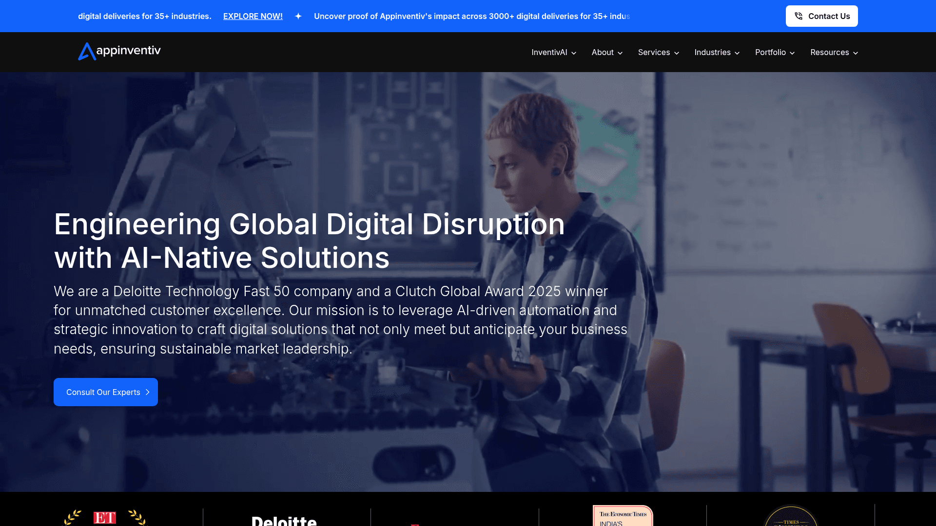 Appinventiv website screenshot
