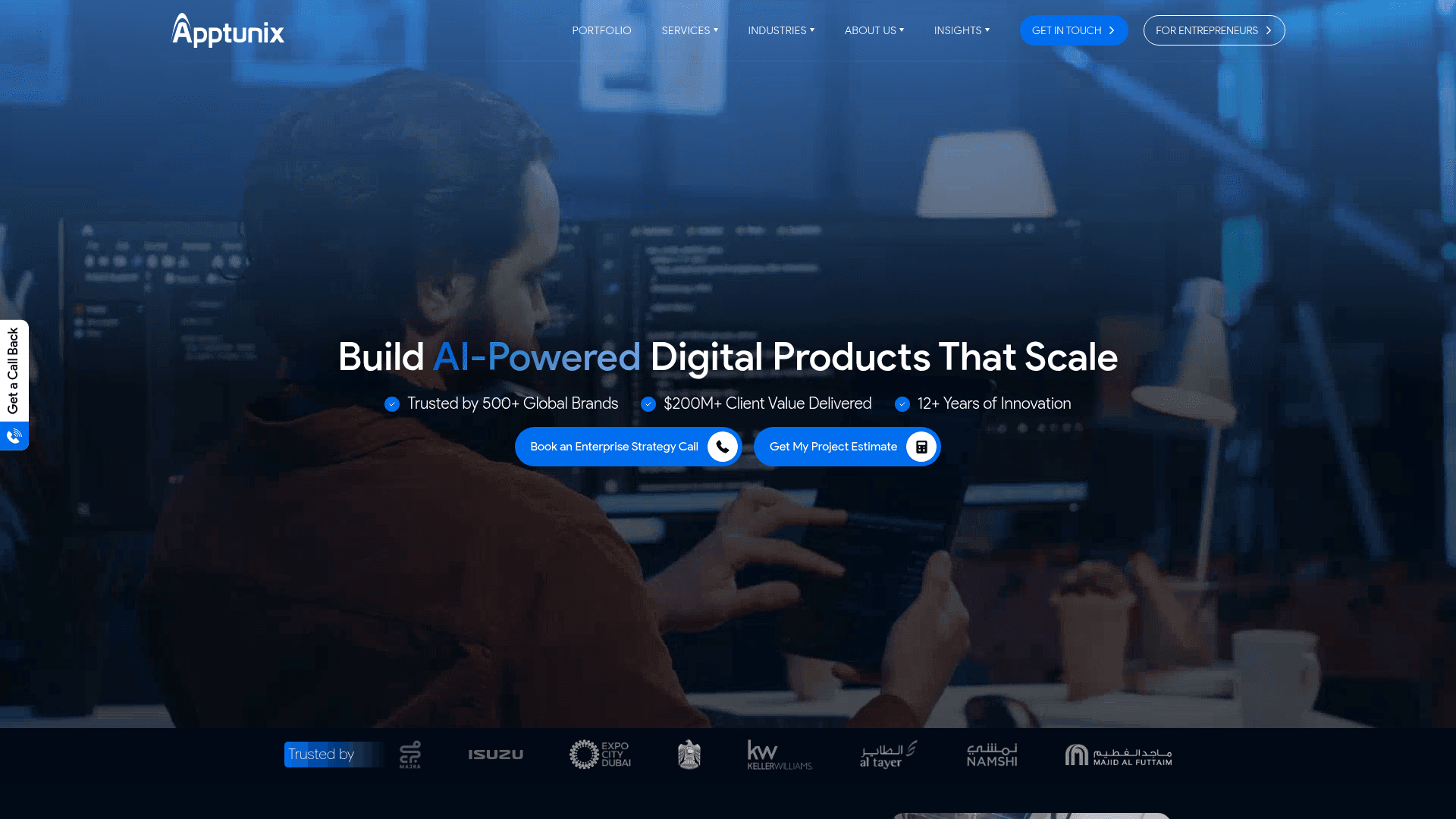 Apptunix website screenshot