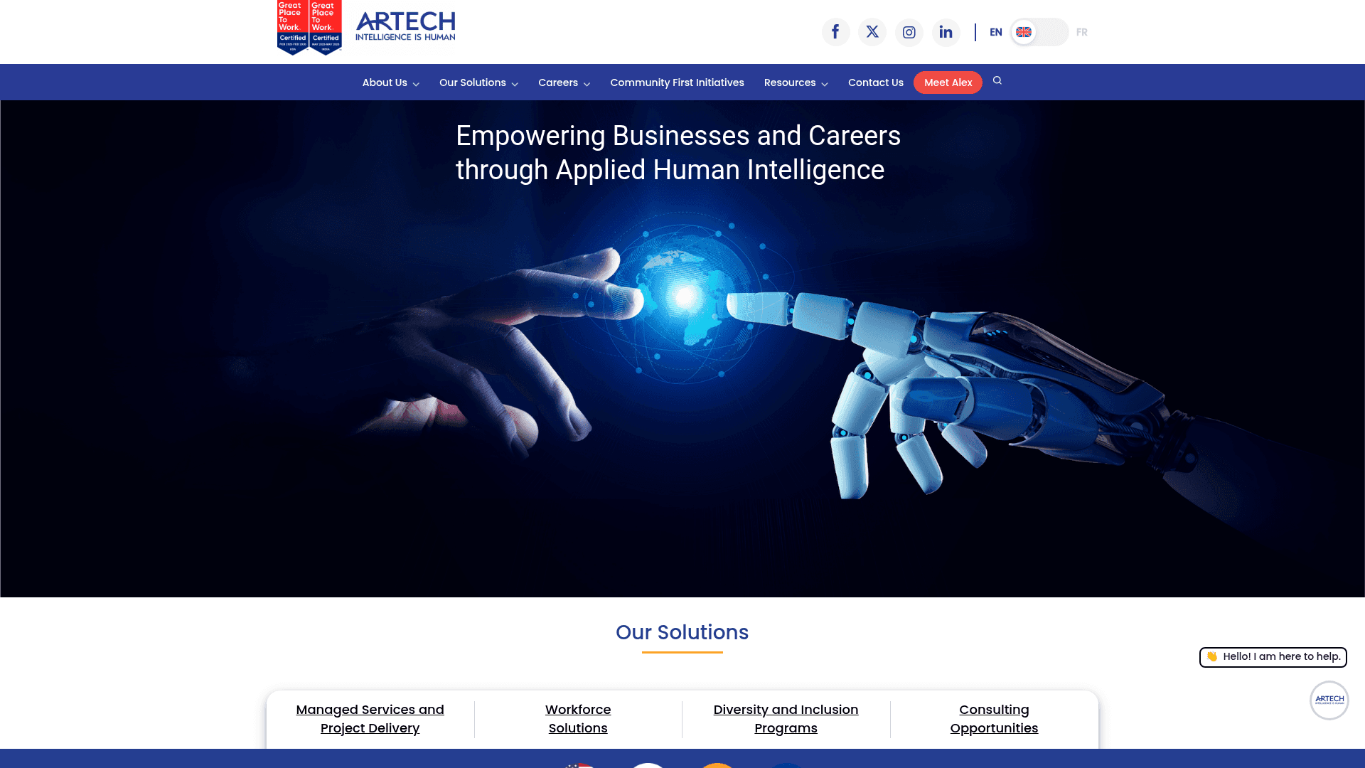 Artech website screenshot