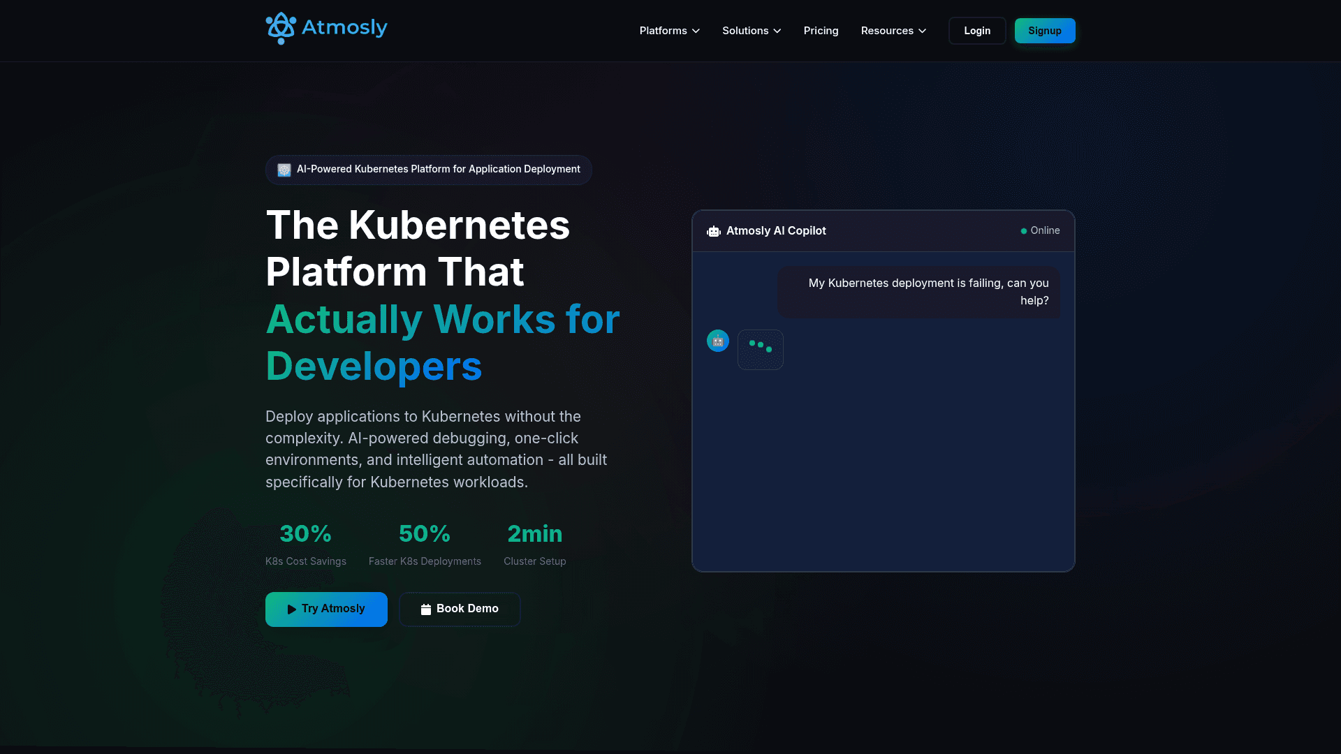 Atmosly website screenshot