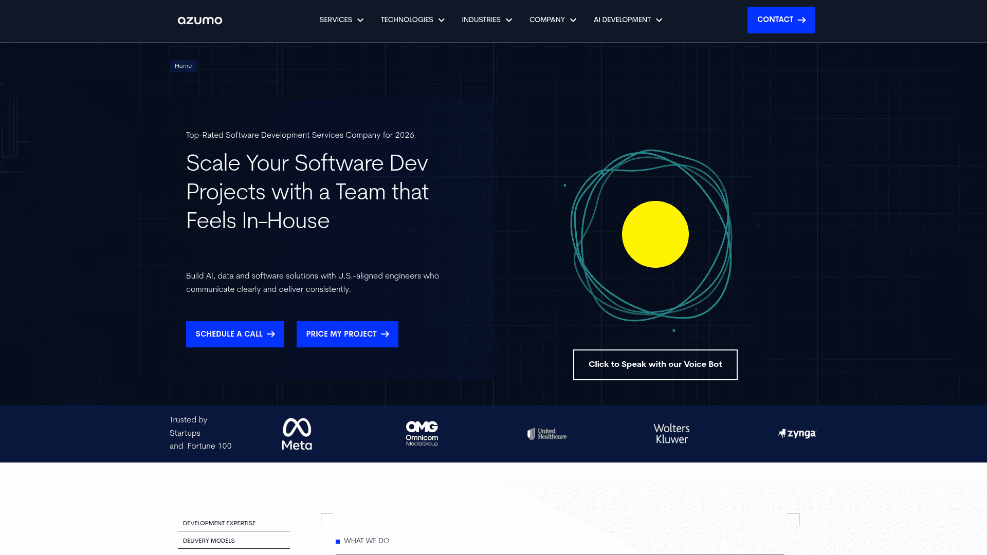 Azumo website screenshot