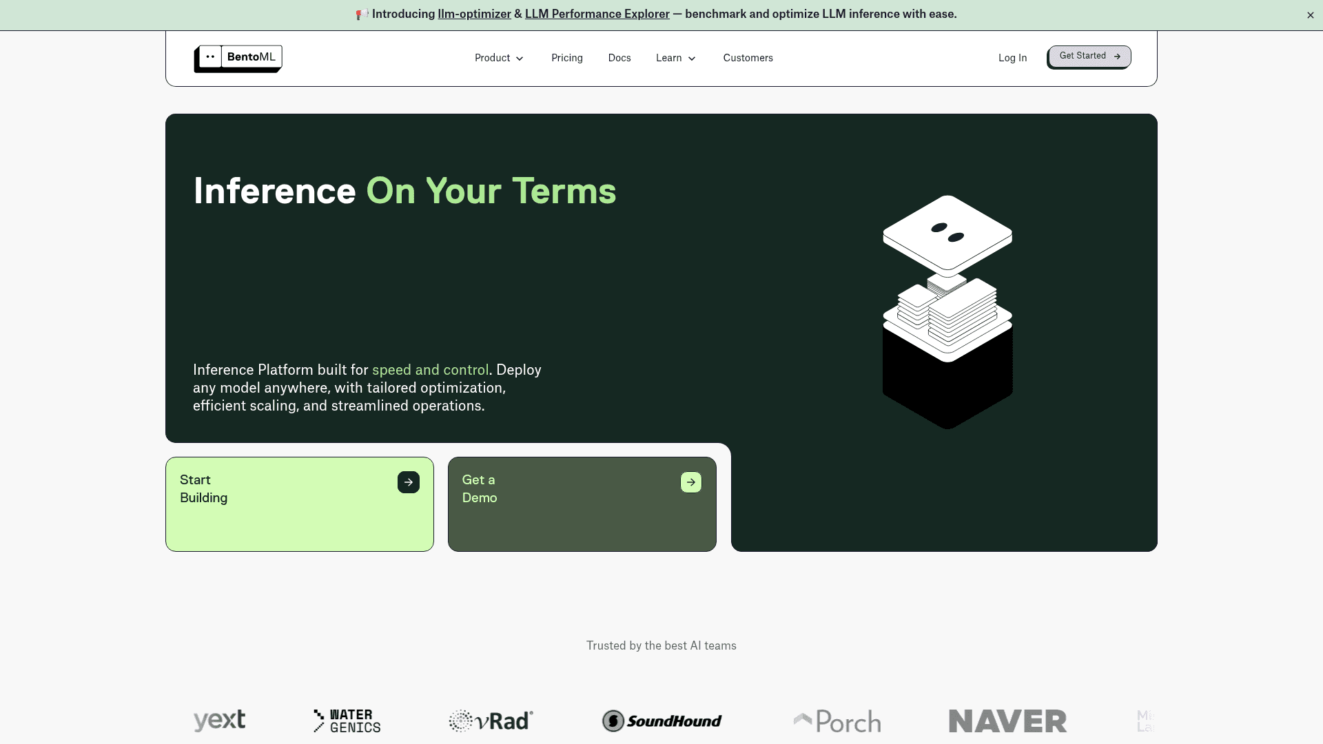 BentoML website screenshot
