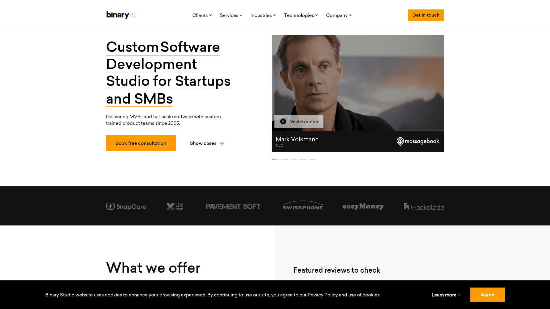 Binary Studio website screenshot