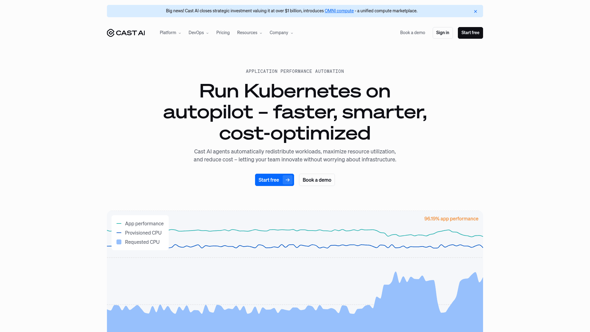 CAST AI website screenshot