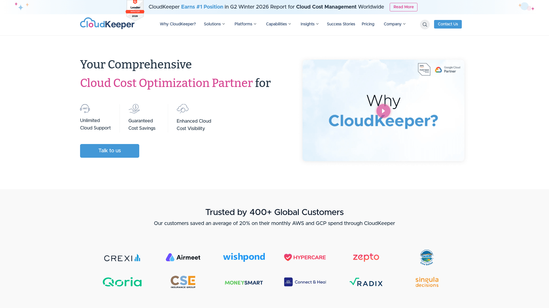 CloudKeeper website screenshot