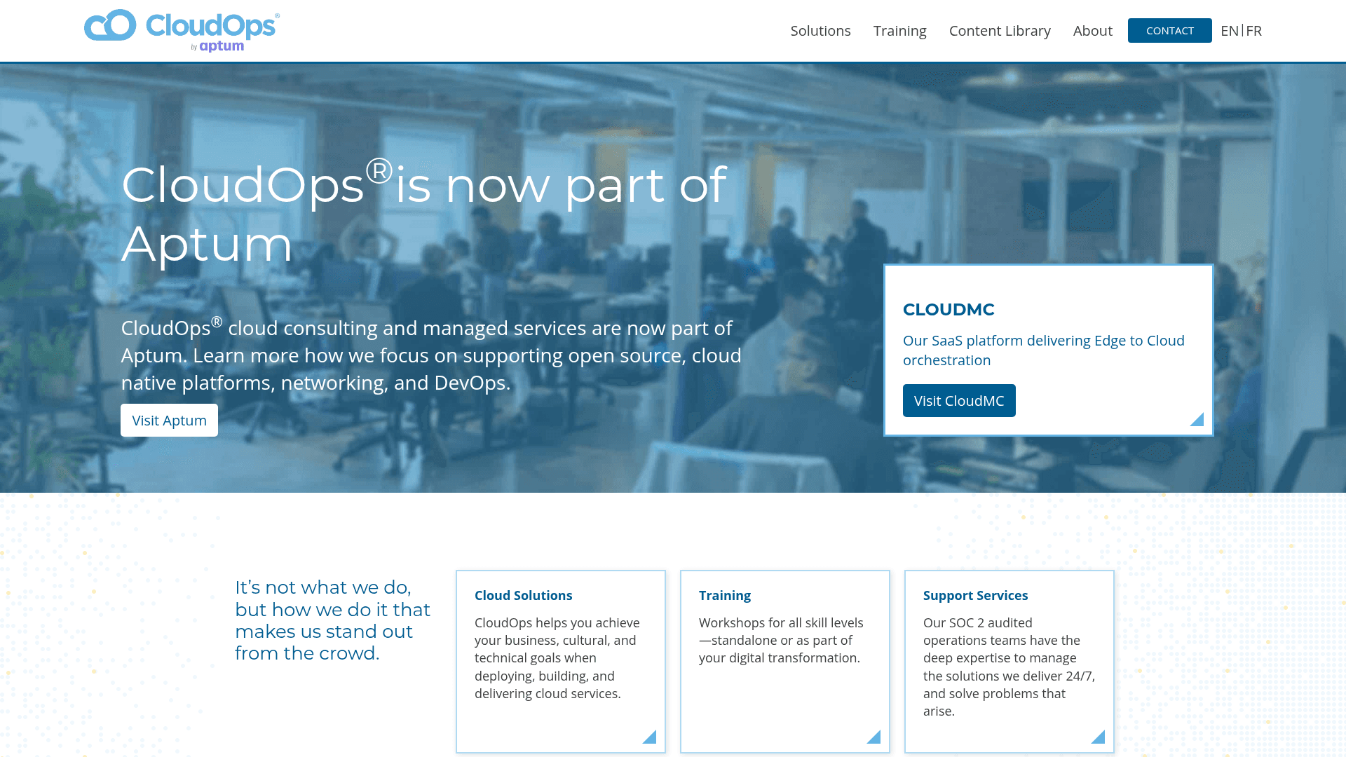 CloudOps website screenshot