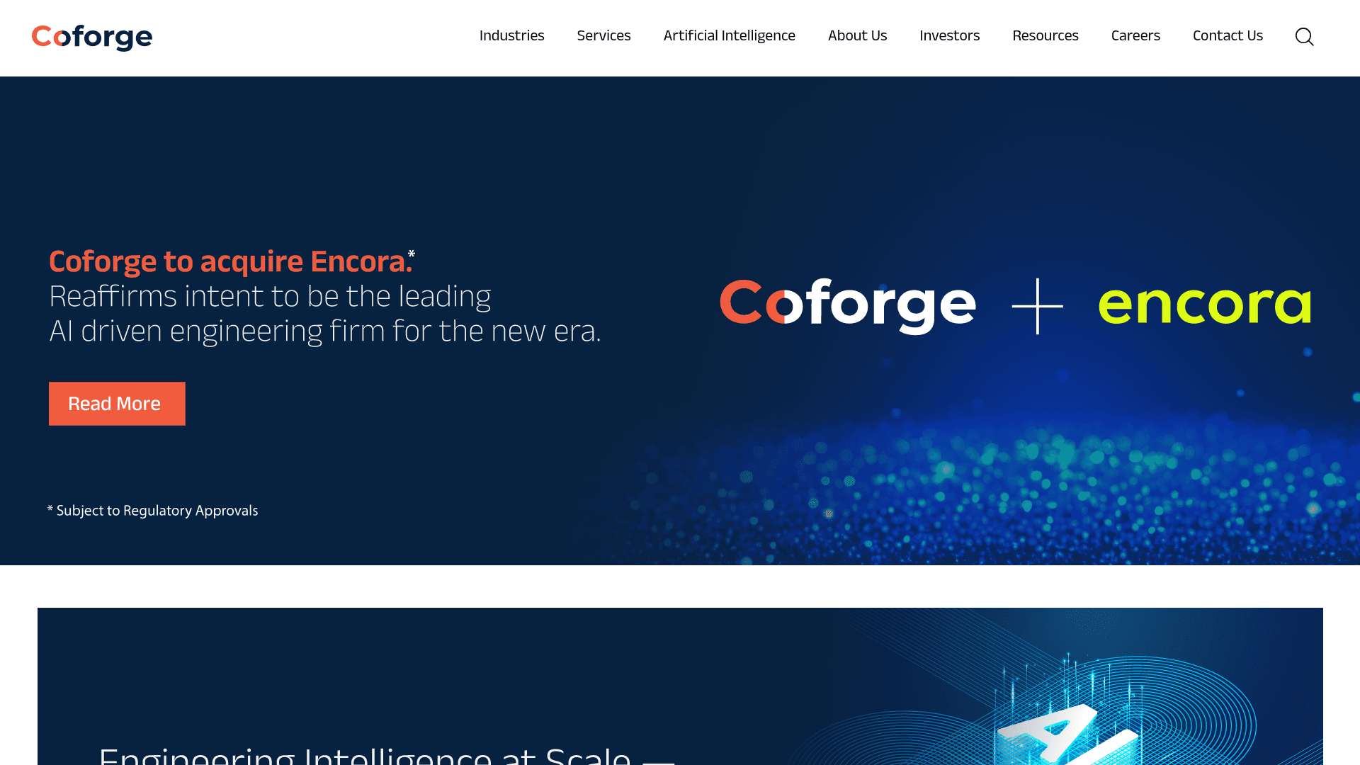 Coforge website screenshot