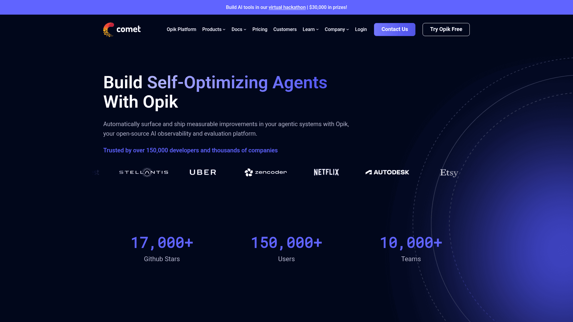 Comet ML website screenshot