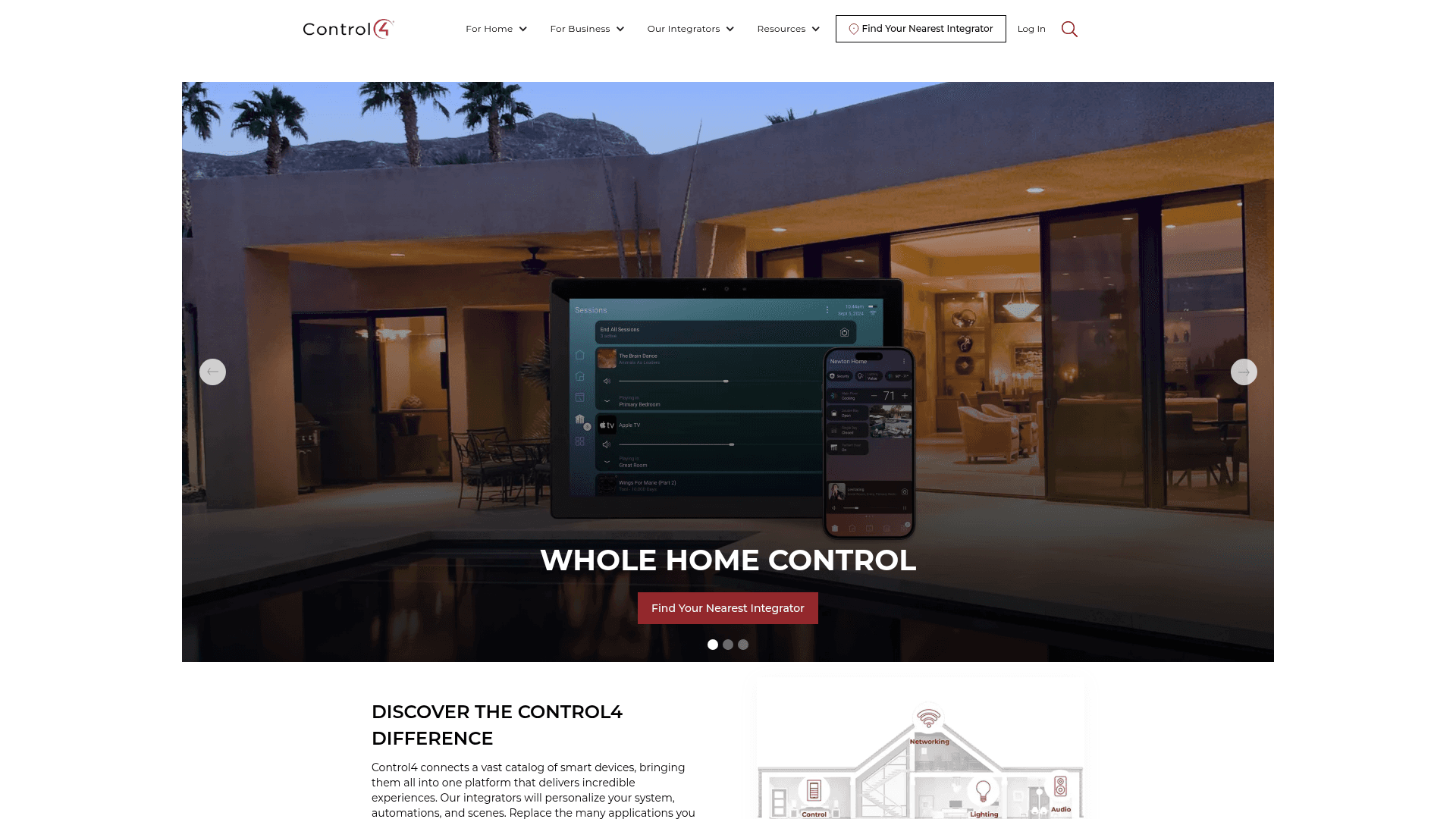 Control4 website screenshot