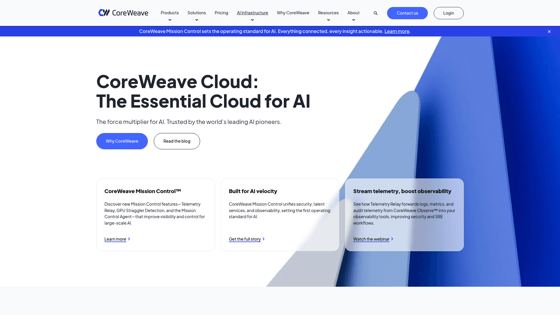 CoreWeave website screenshot