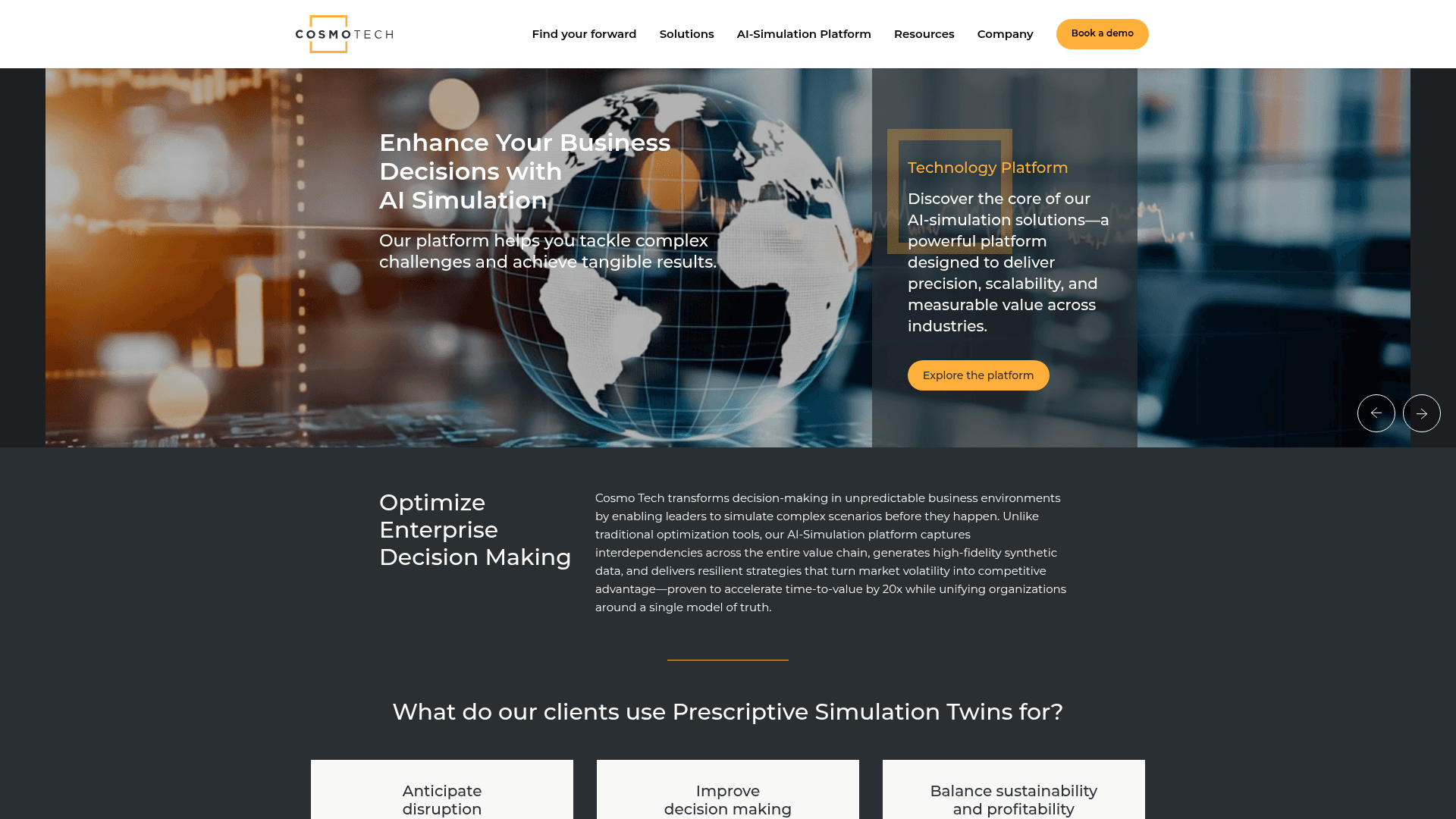 Cosmo Tech website screenshot