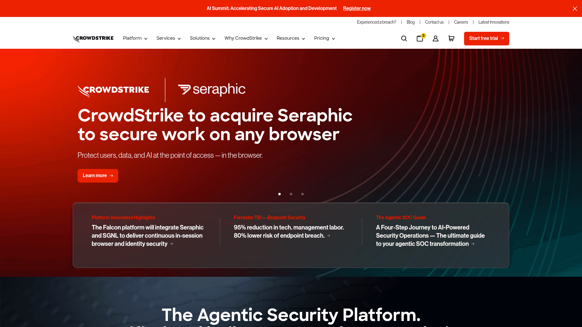 CrowdStrike website screenshot