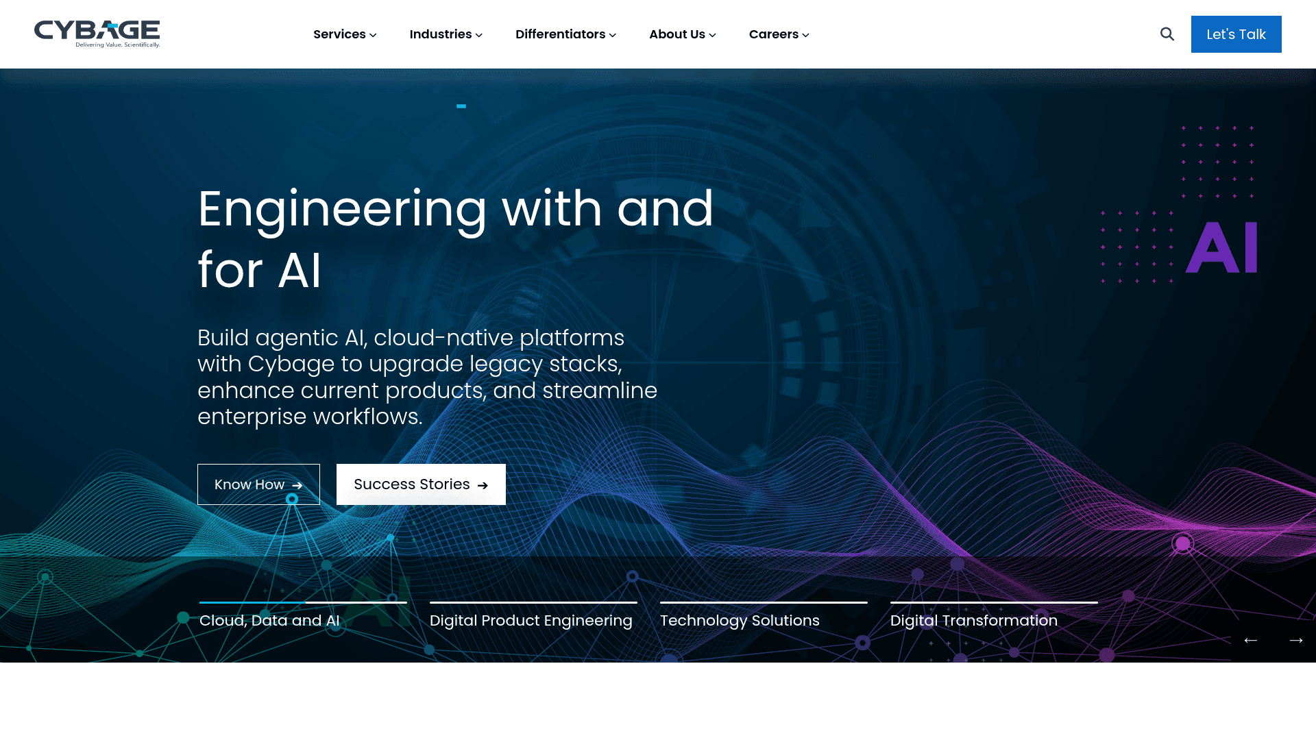 Cybage website screenshot