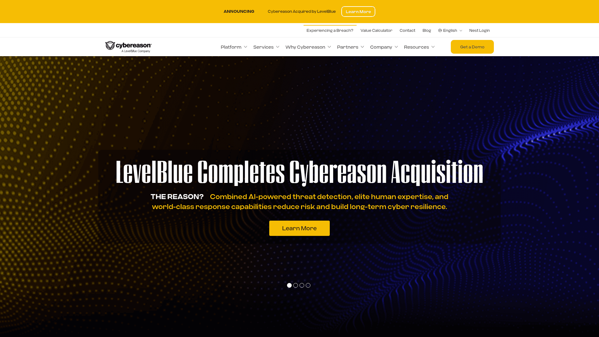 Cybereason website screenshot