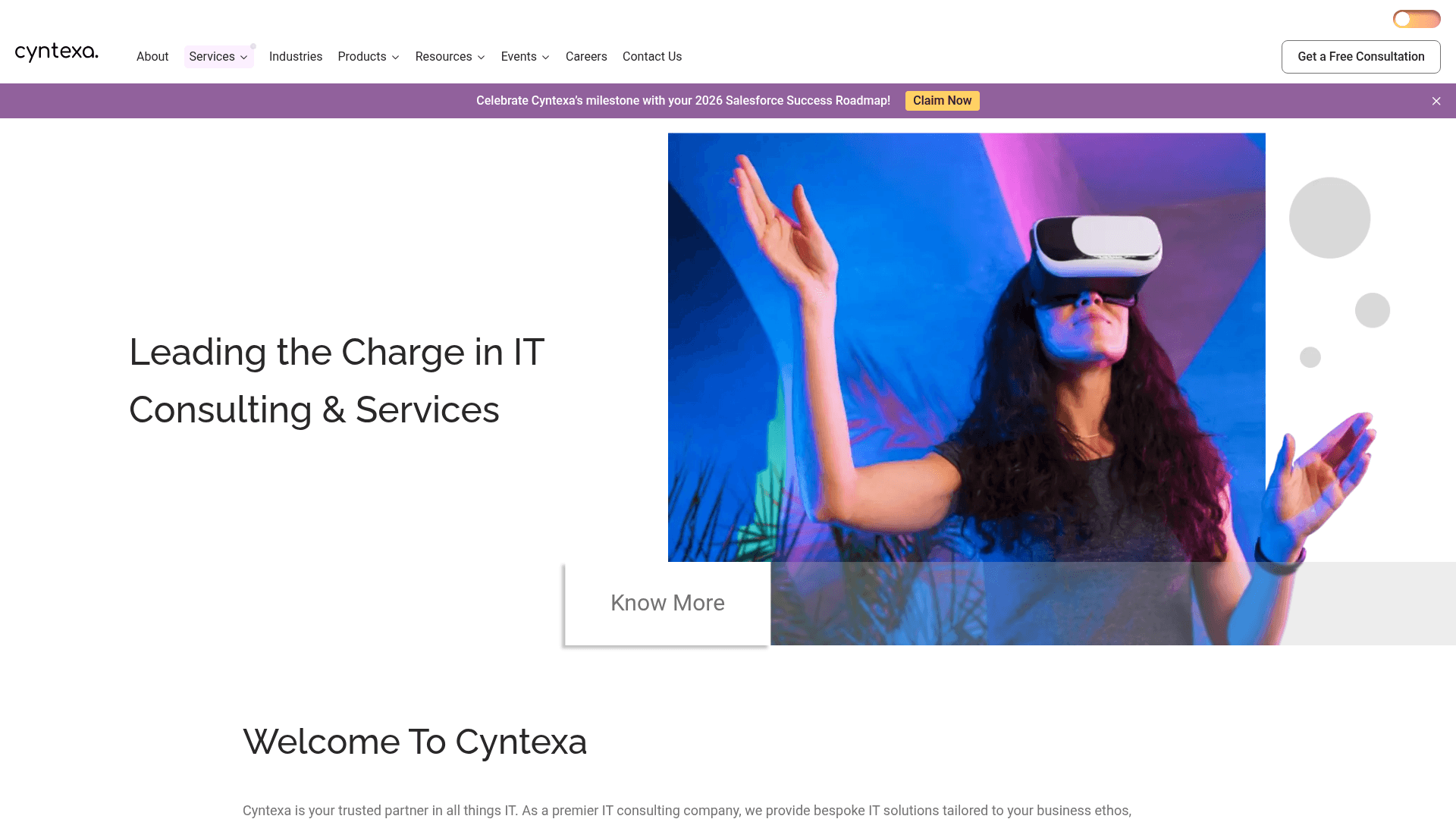 Cyntexa website screenshot