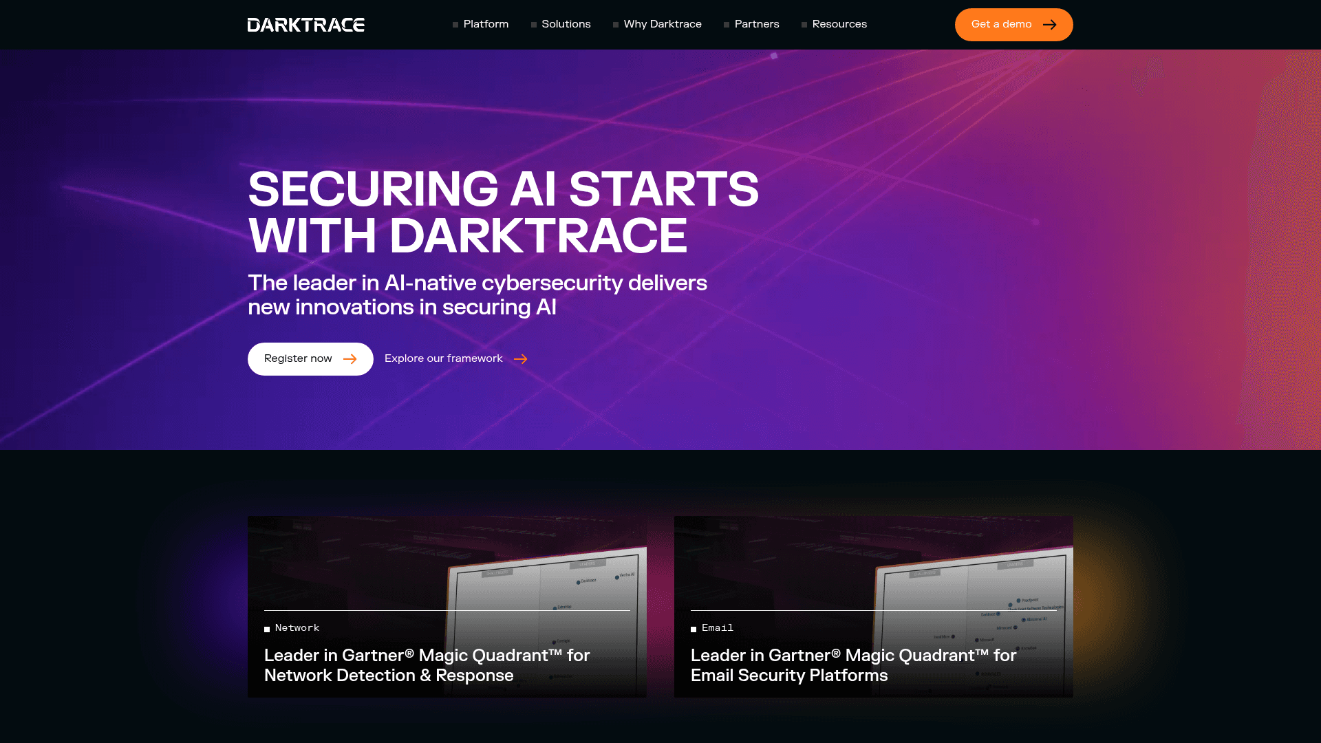Darktrace website screenshot