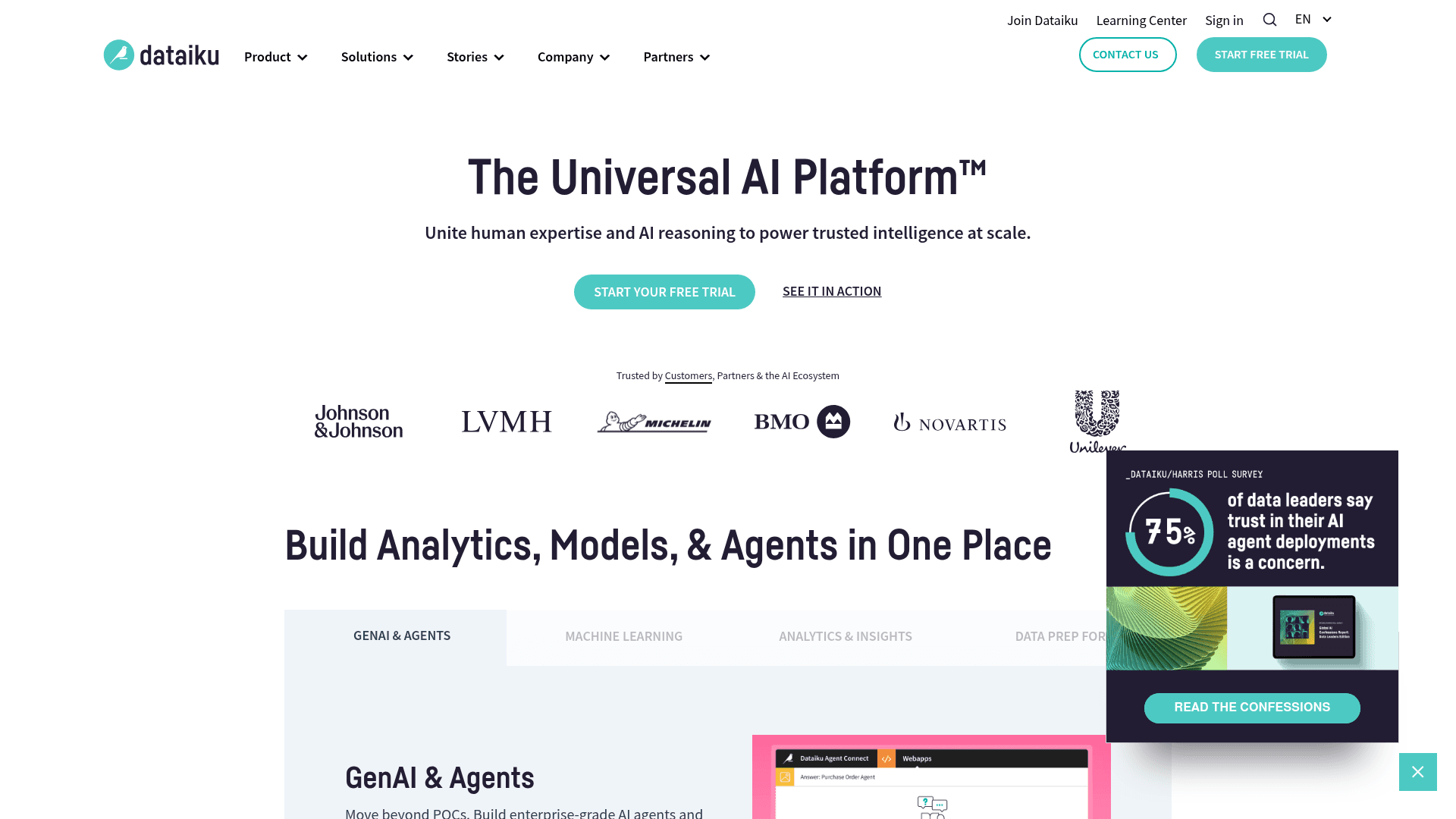 Dataiku website screenshot