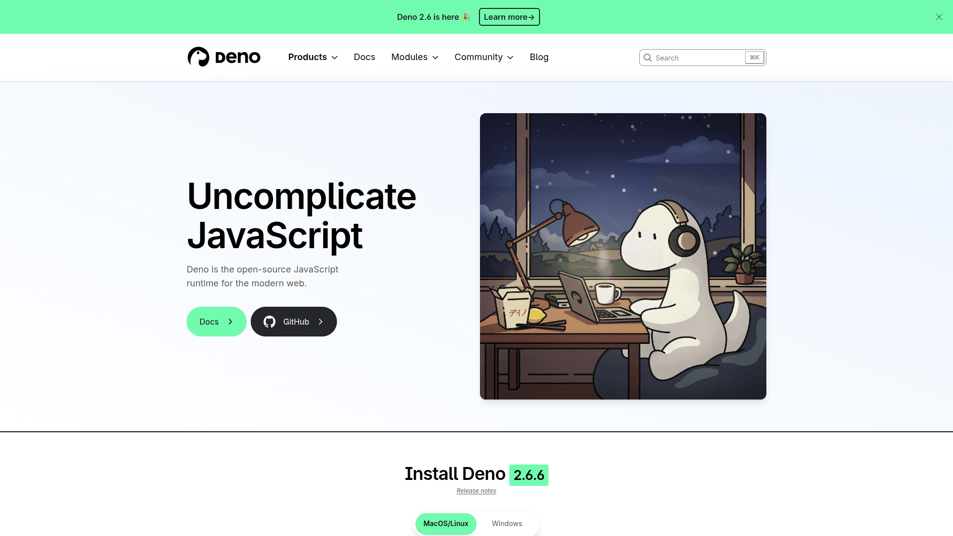Deno Deploy website screenshot