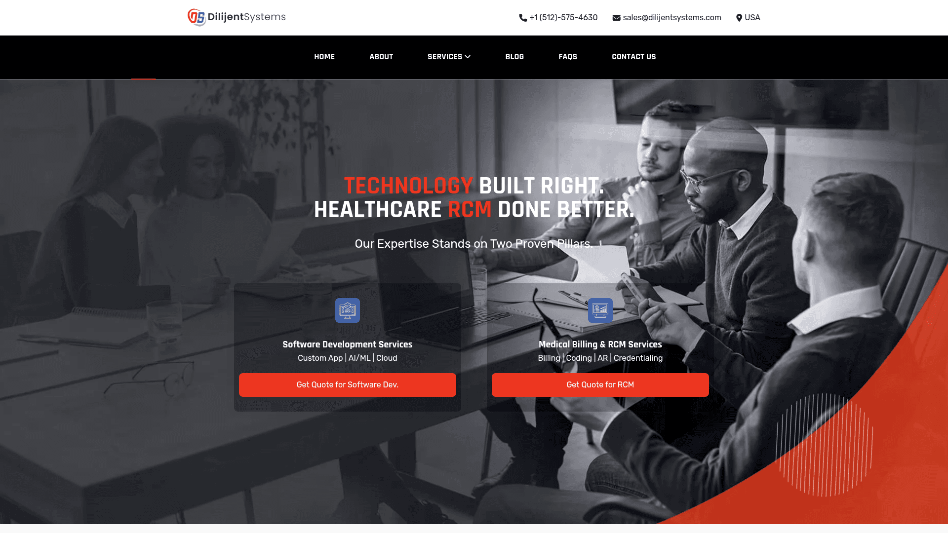 Dilijent Systems website screenshot