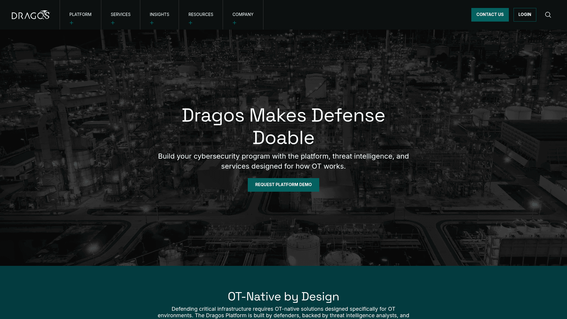 Dragos website screenshot