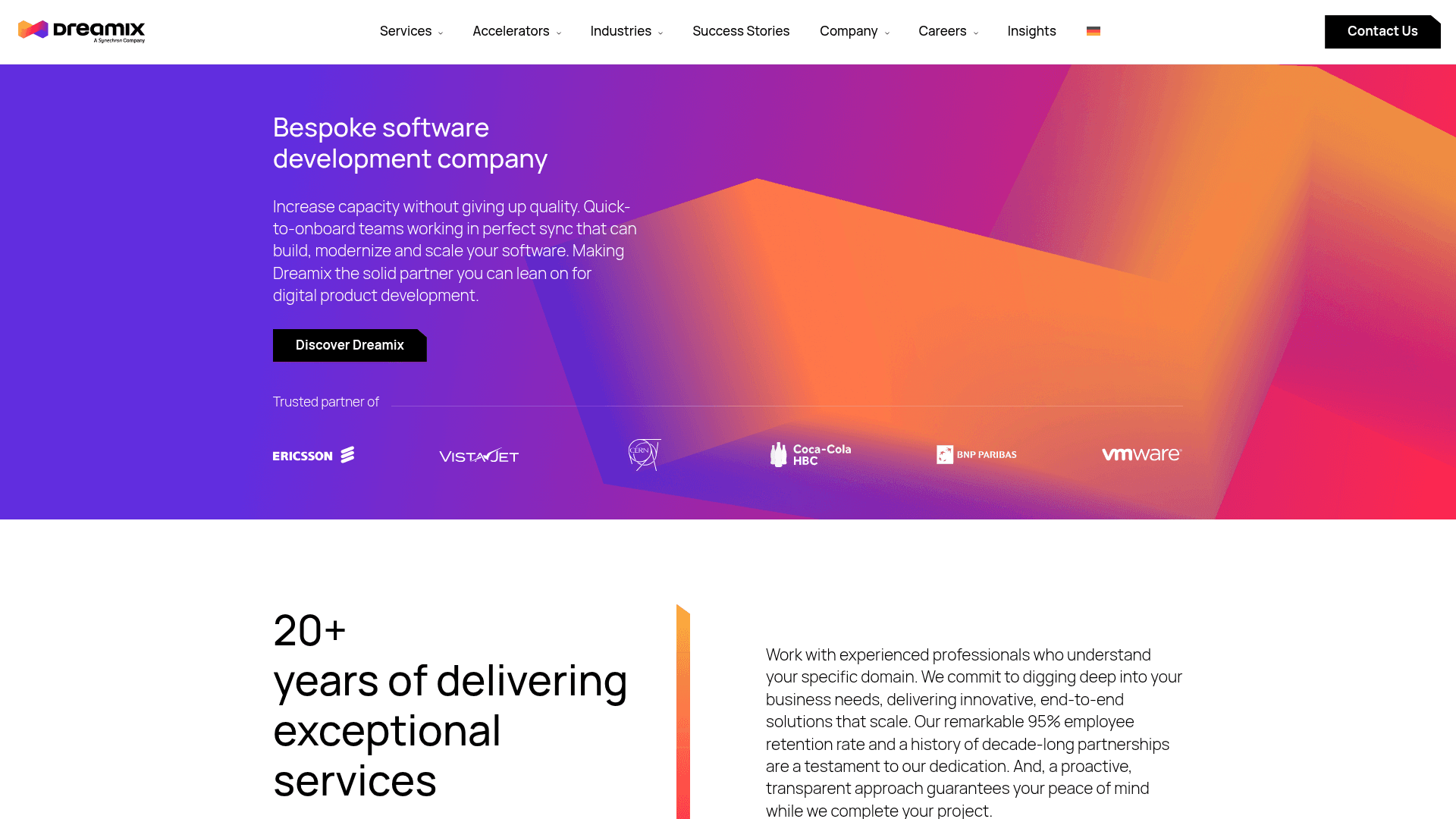 Dreamix website screenshot