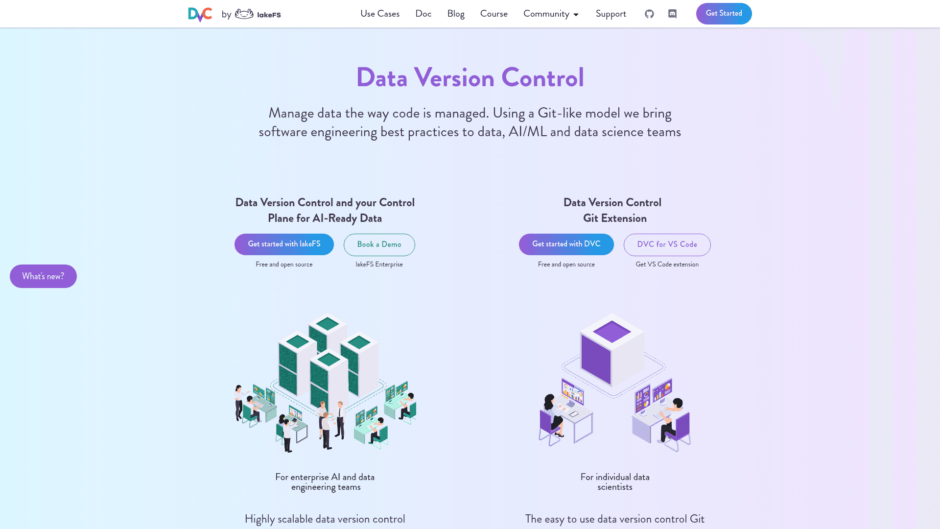 DVC website screenshot