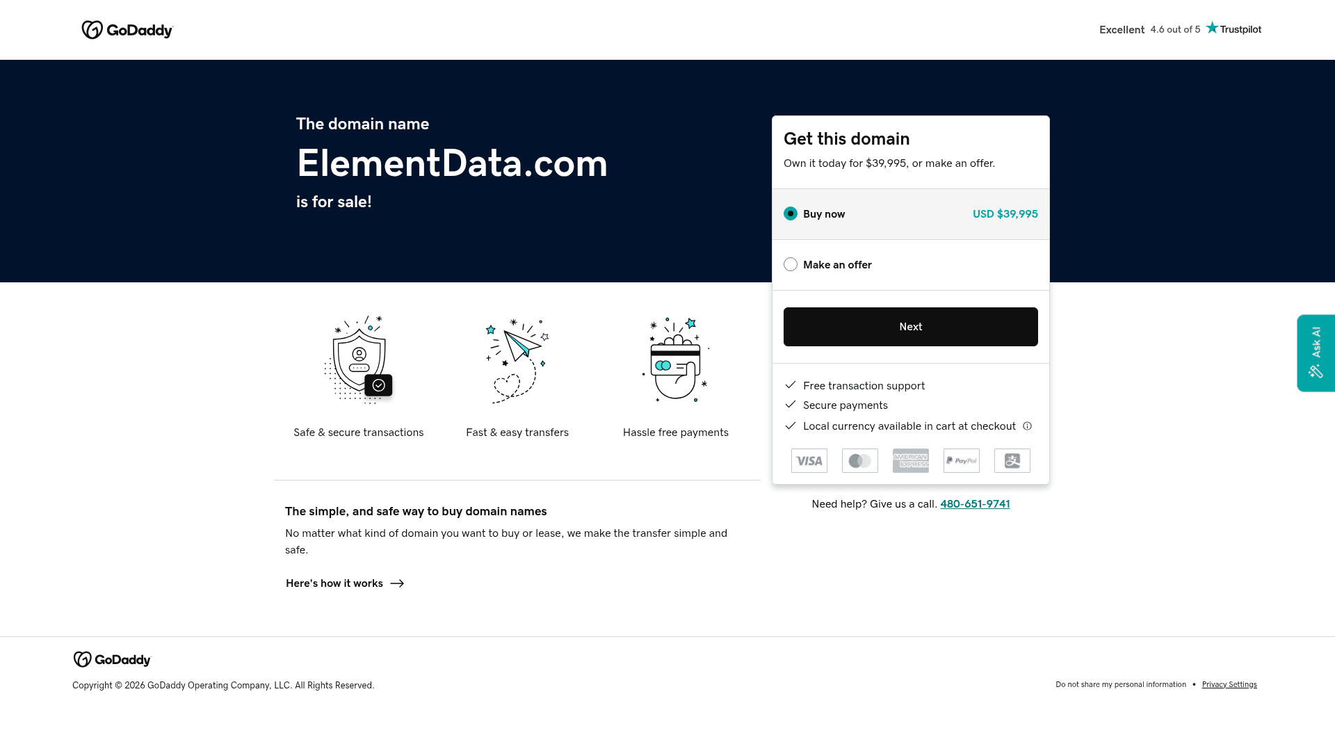 Element Data website screenshot