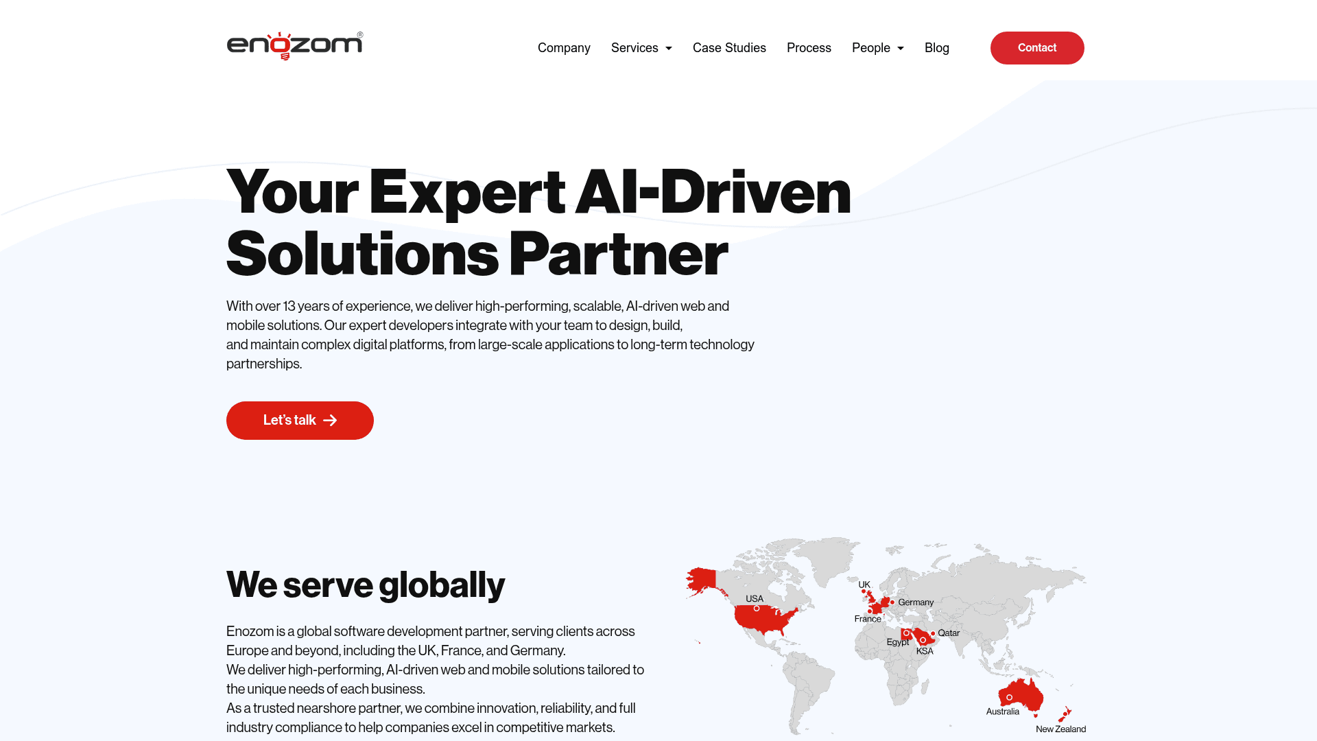 Enozom website screenshot