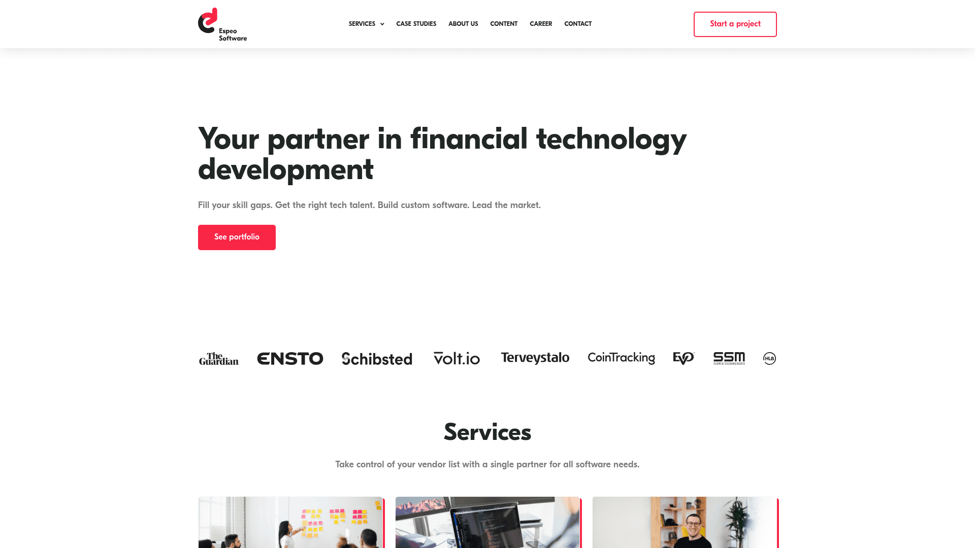 Espeo Software website screenshot