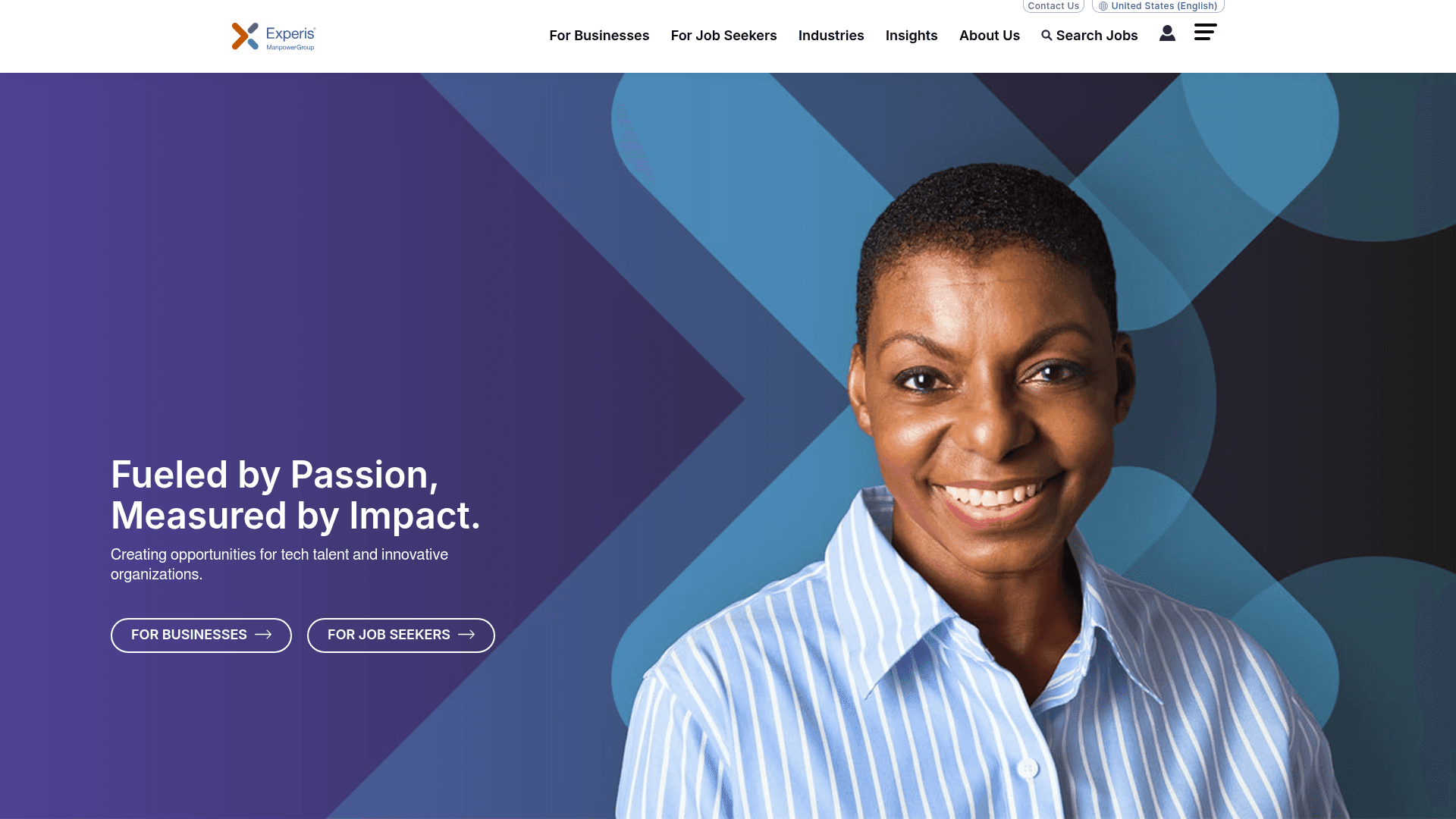 Experis website screenshot