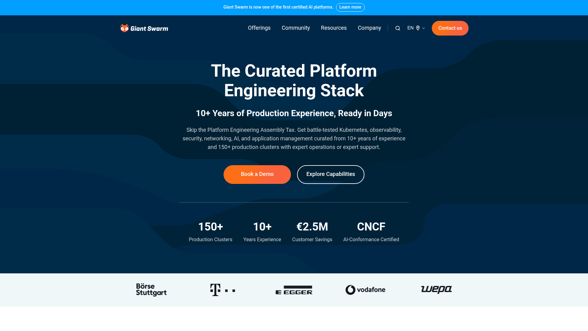 Giant Swarm website screenshot