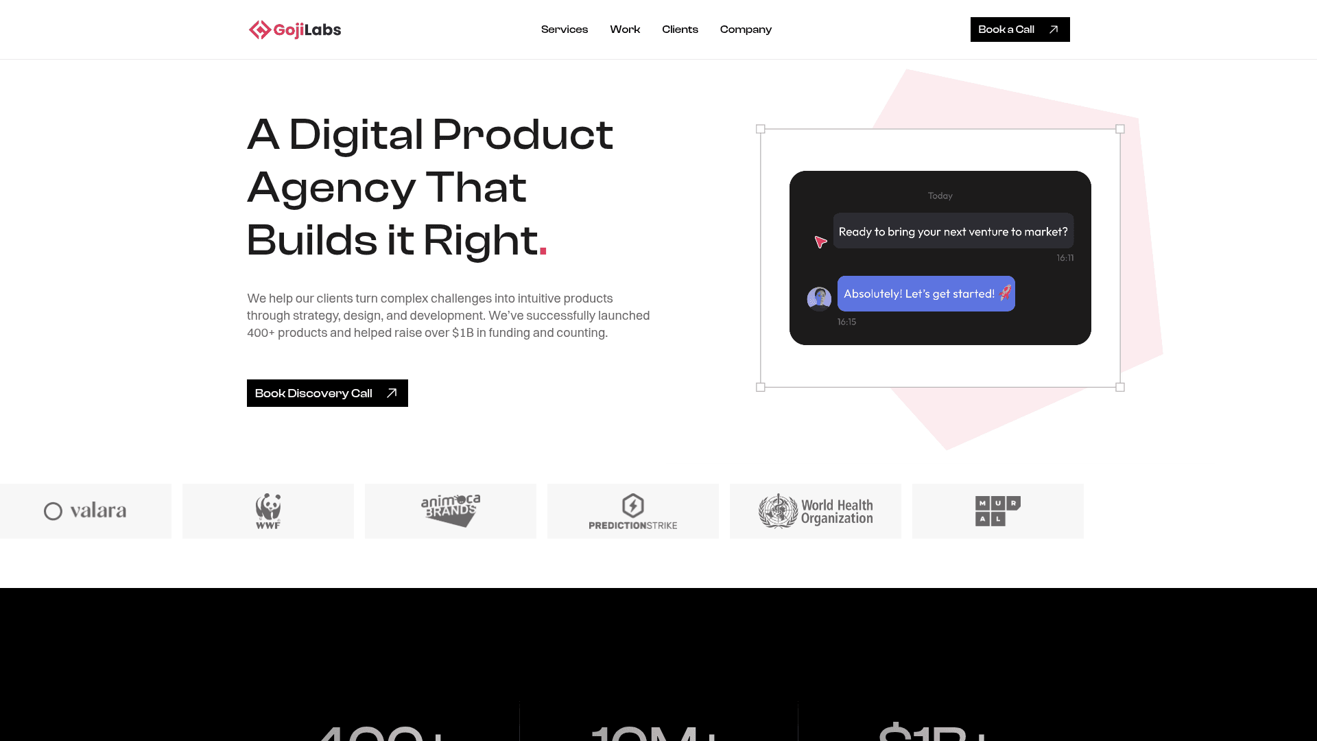 Goji Labs website screenshot