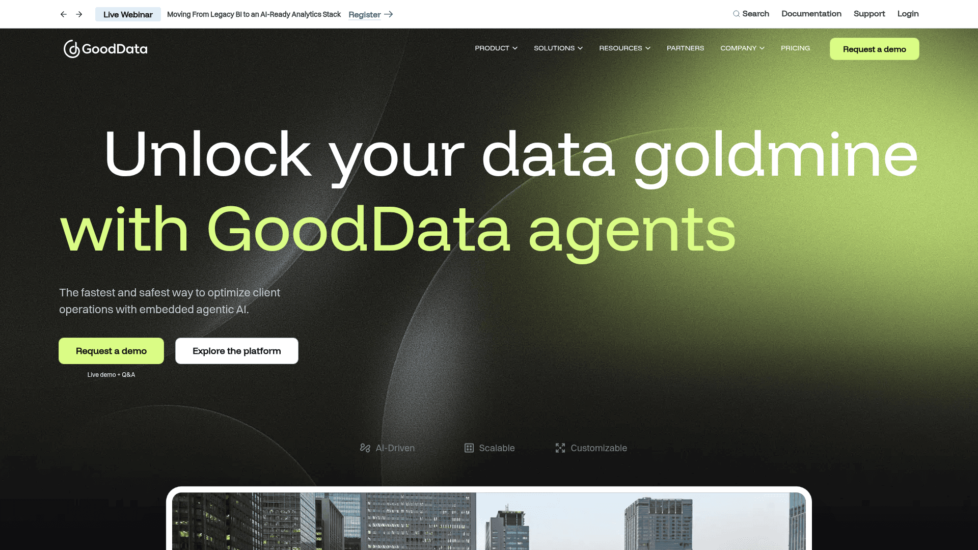 GoodData website screenshot
