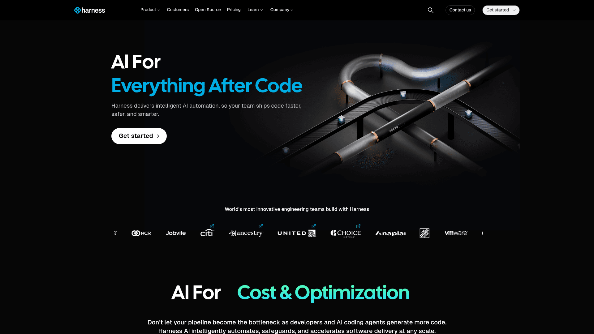 Harness website screenshot