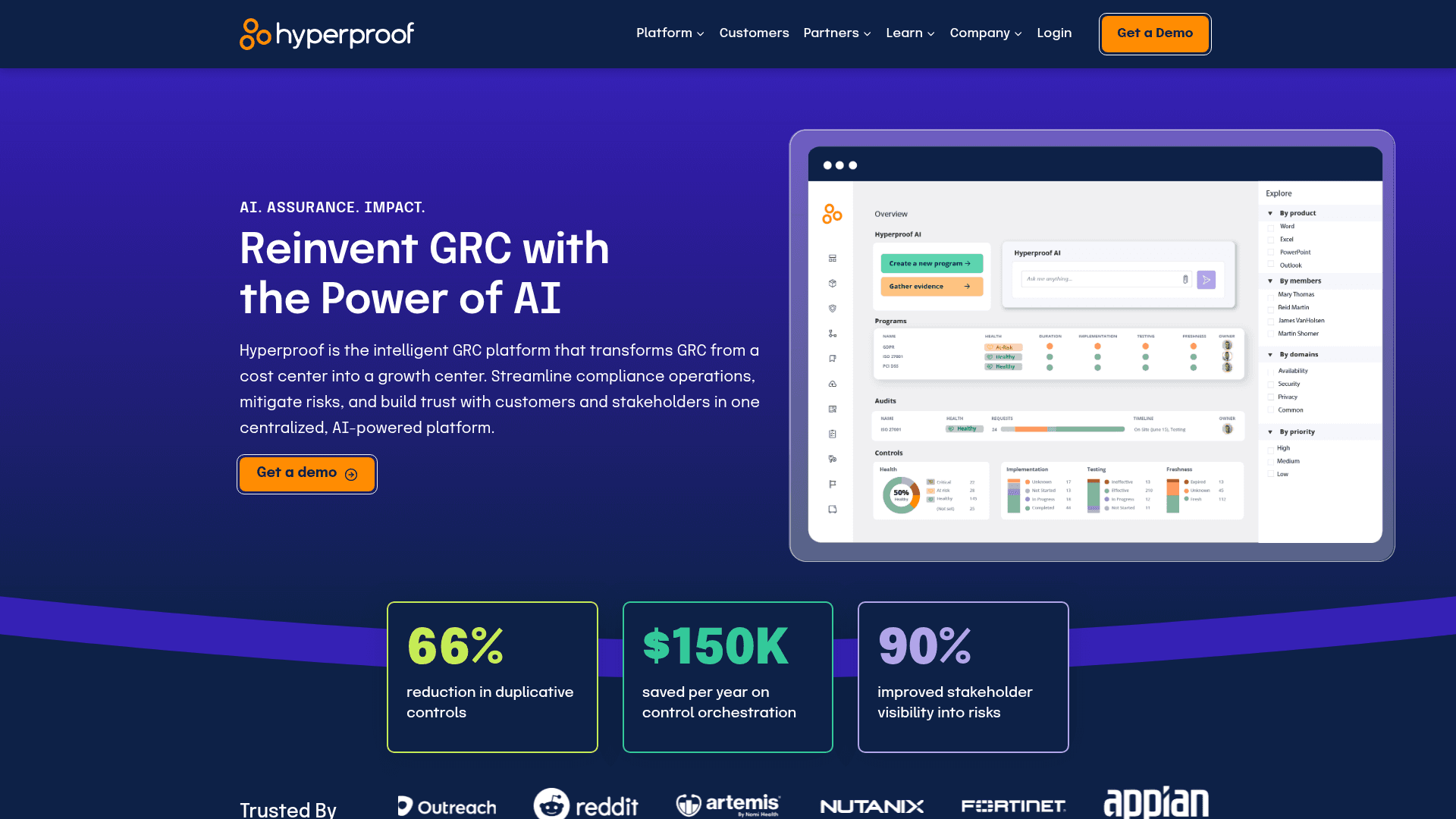 Hyperproof website screenshot