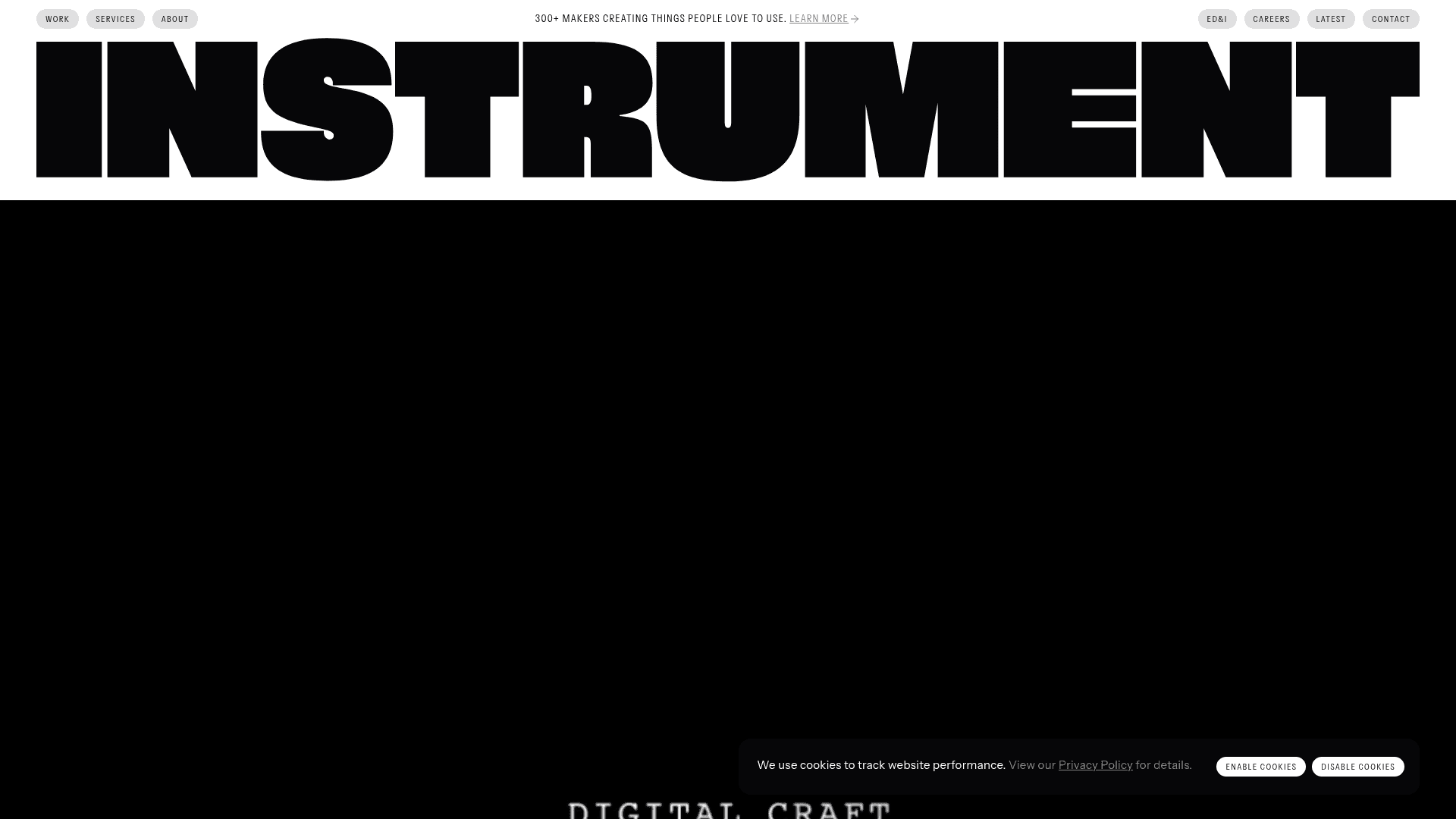 Instrument website screenshot