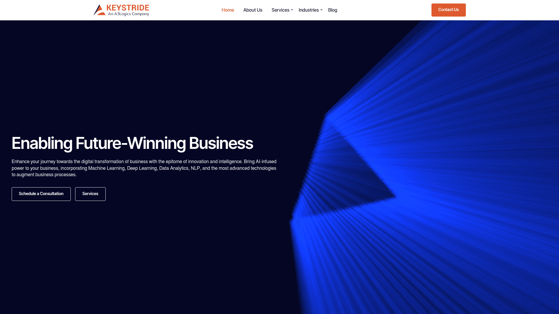 Keystride website screenshot