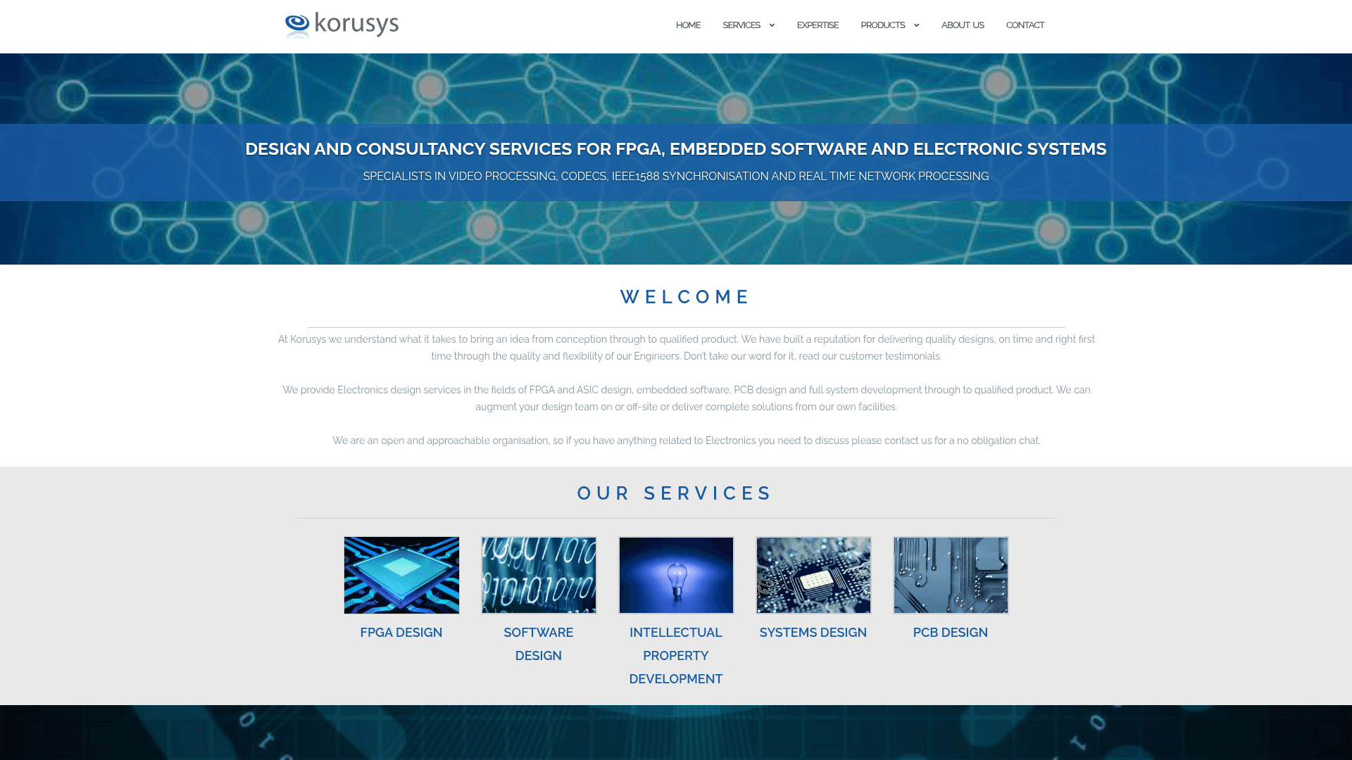 Korusys website screenshot