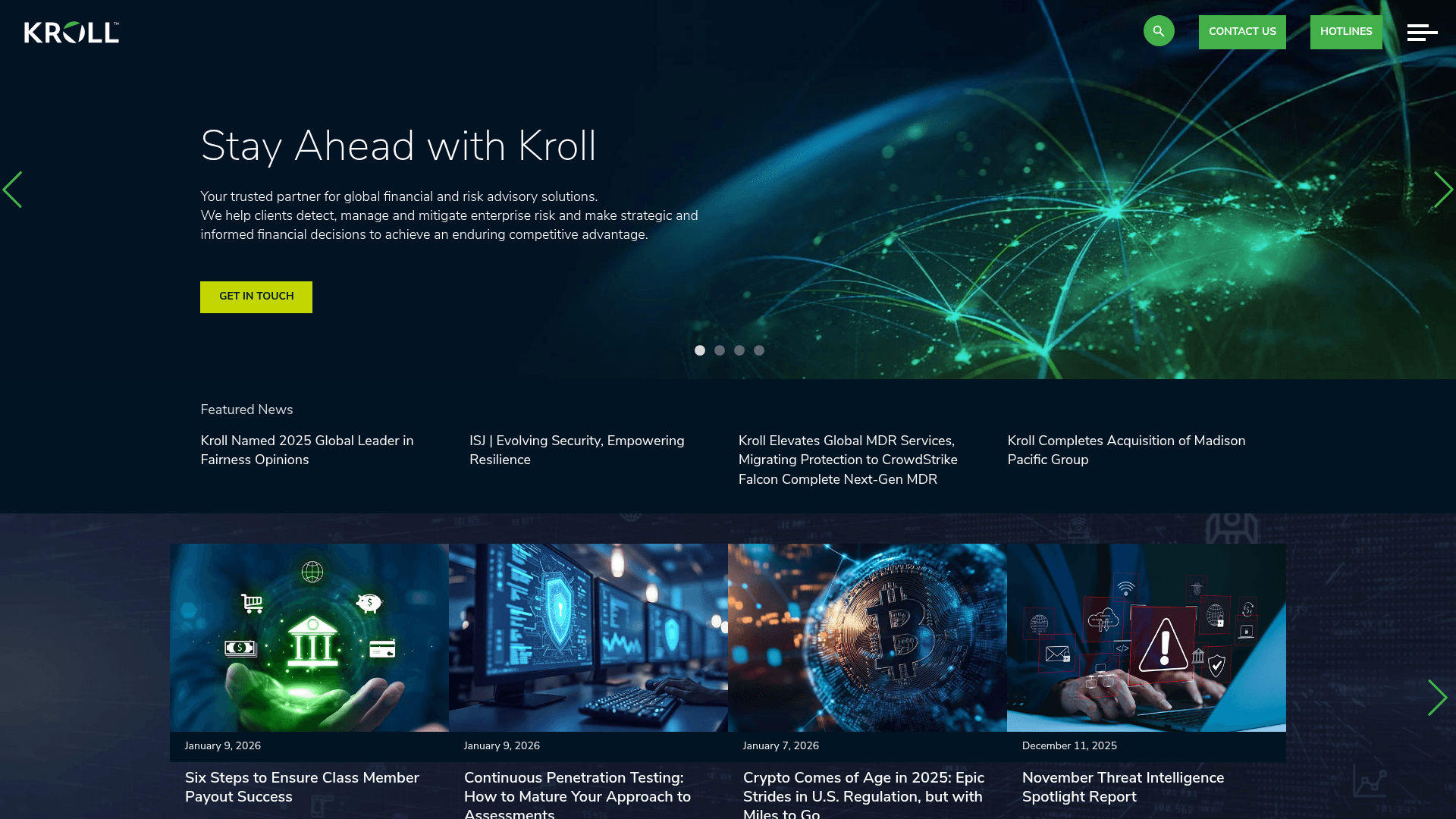 Kroll website screenshot