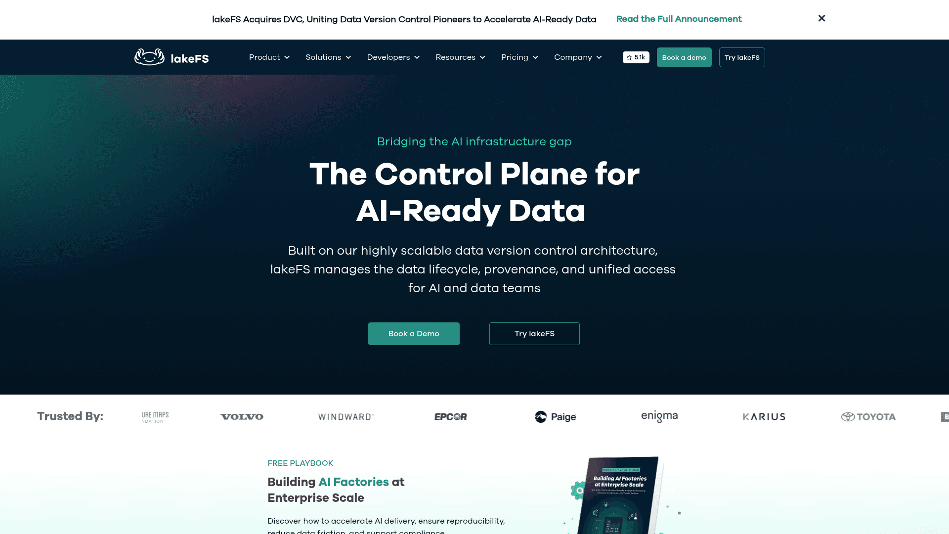 LakeFS website screenshot