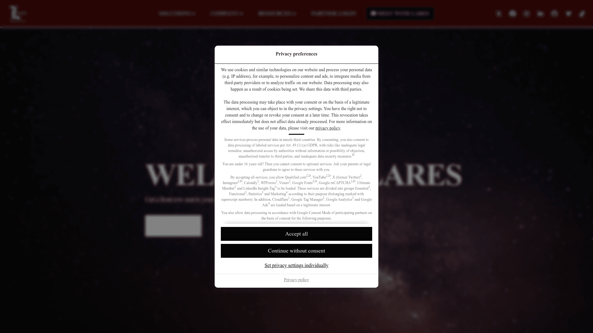 Lares Consulting website screenshot