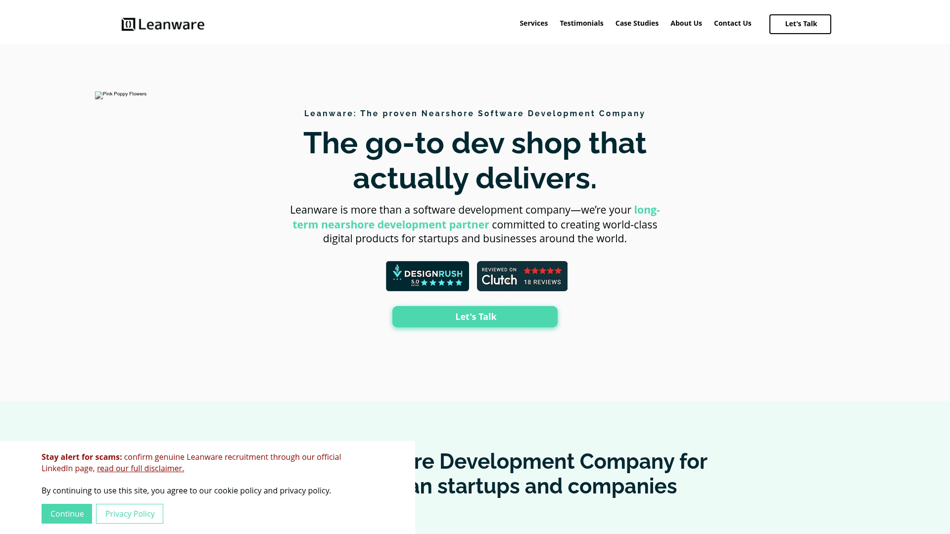 Leanware website screenshot