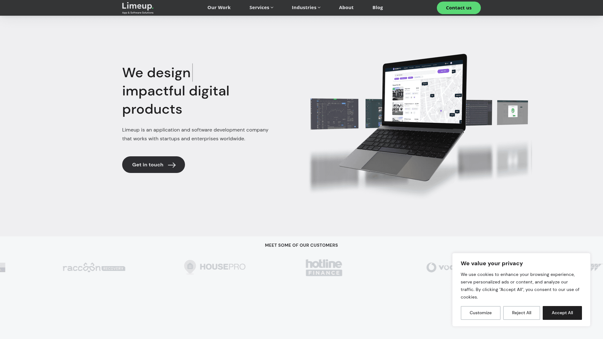 LimeUp website screenshot