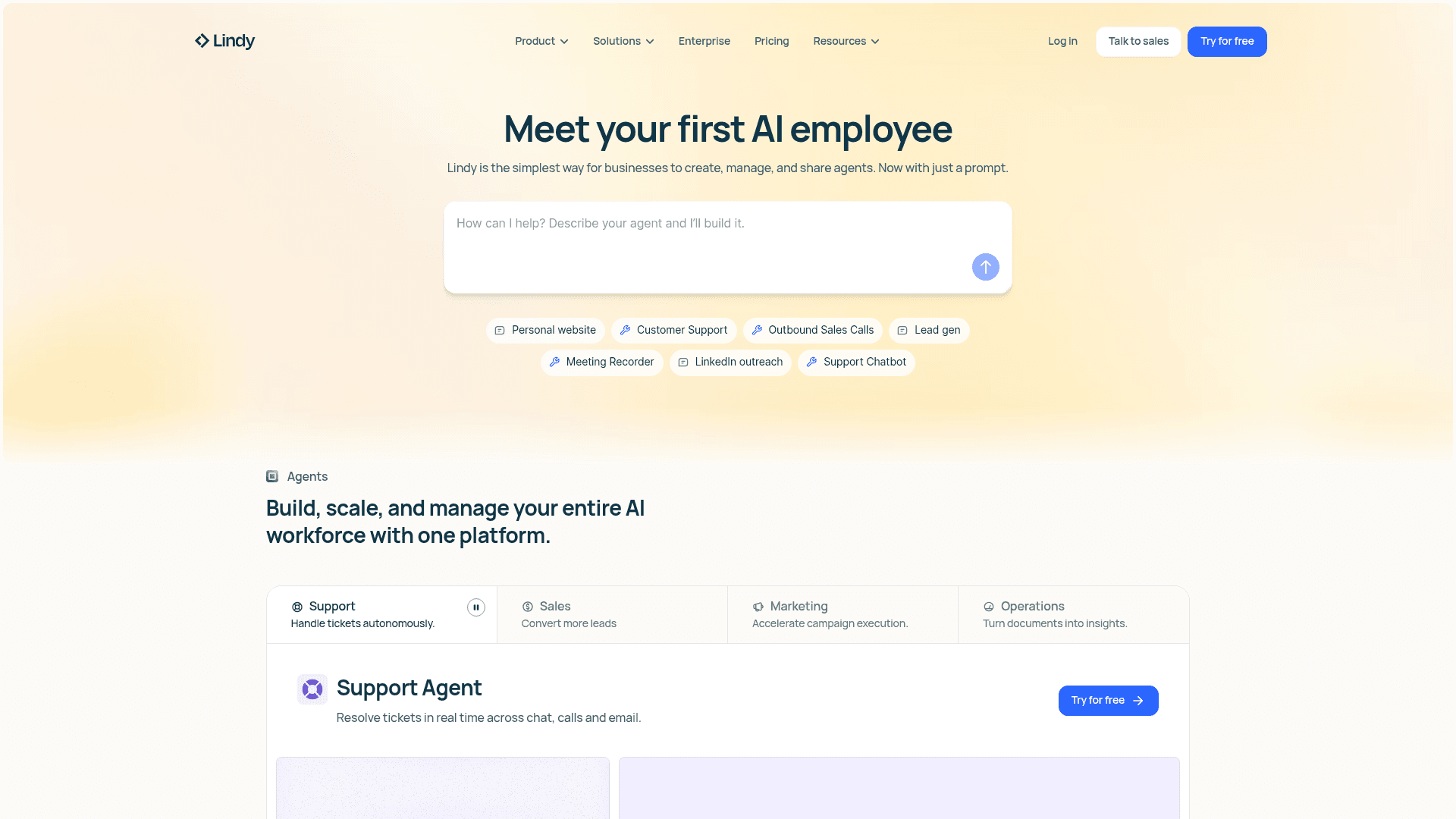 Lindy website screenshot
