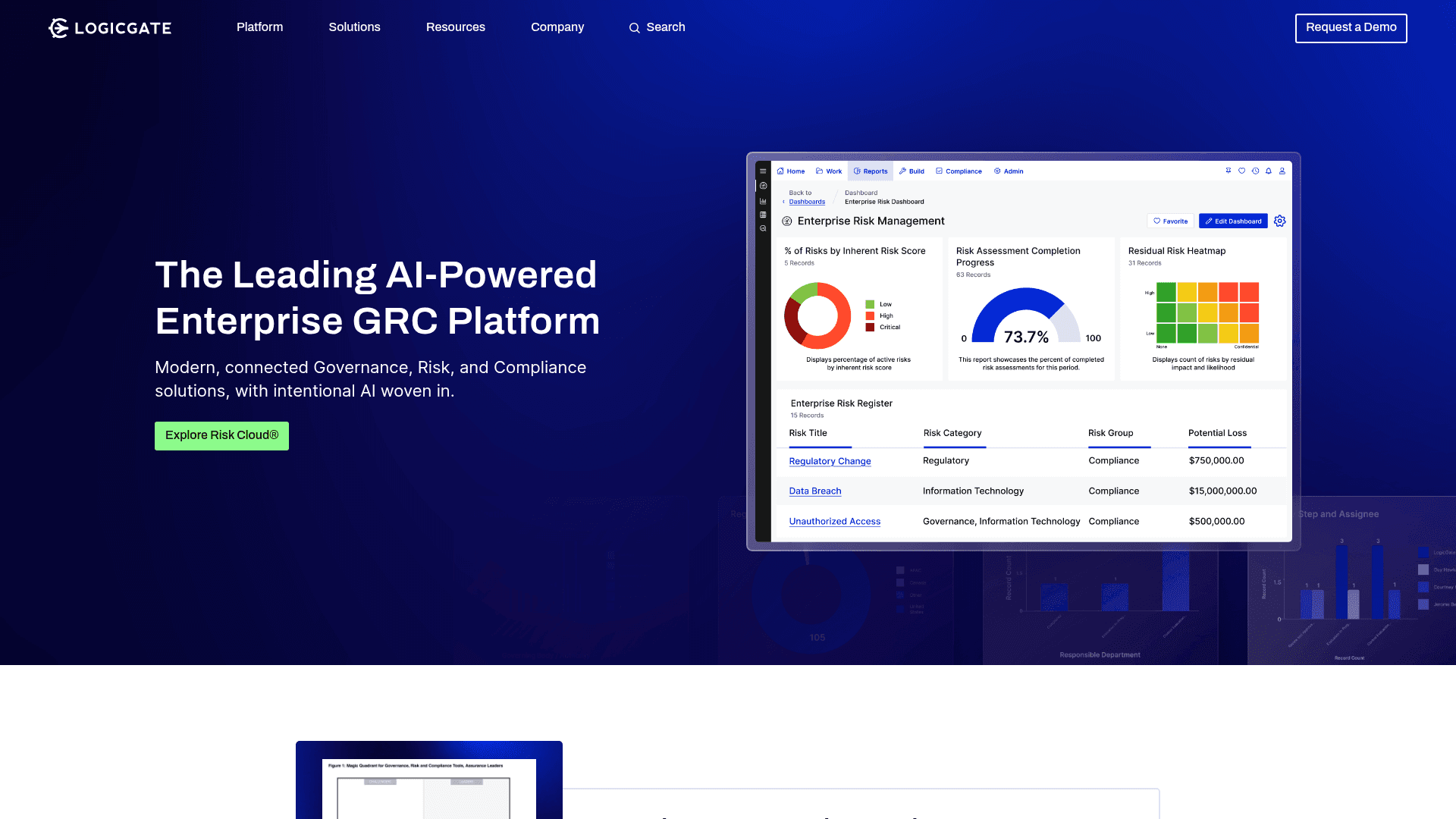 LogicGate website screenshot
