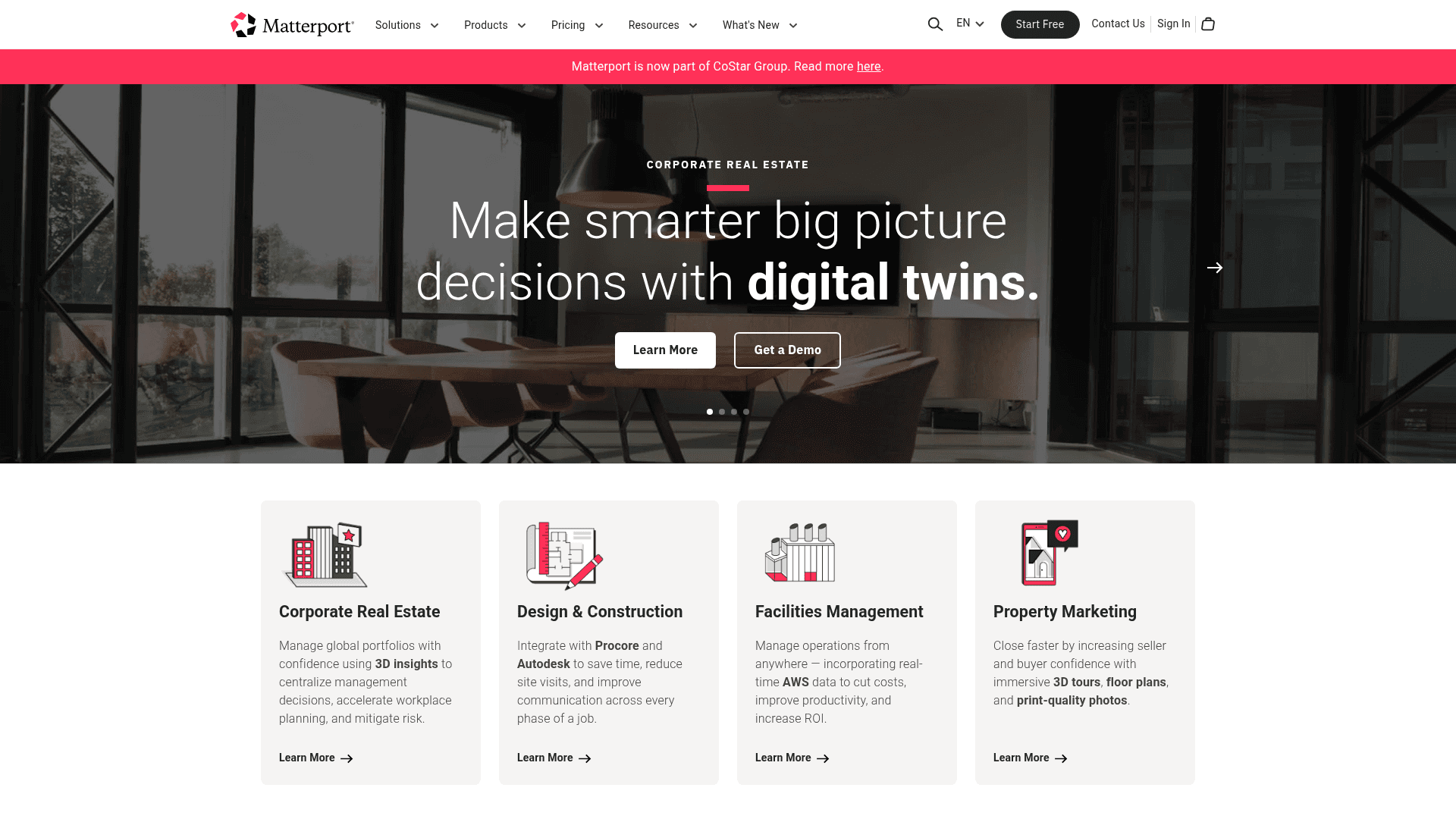 Matterport website screenshot