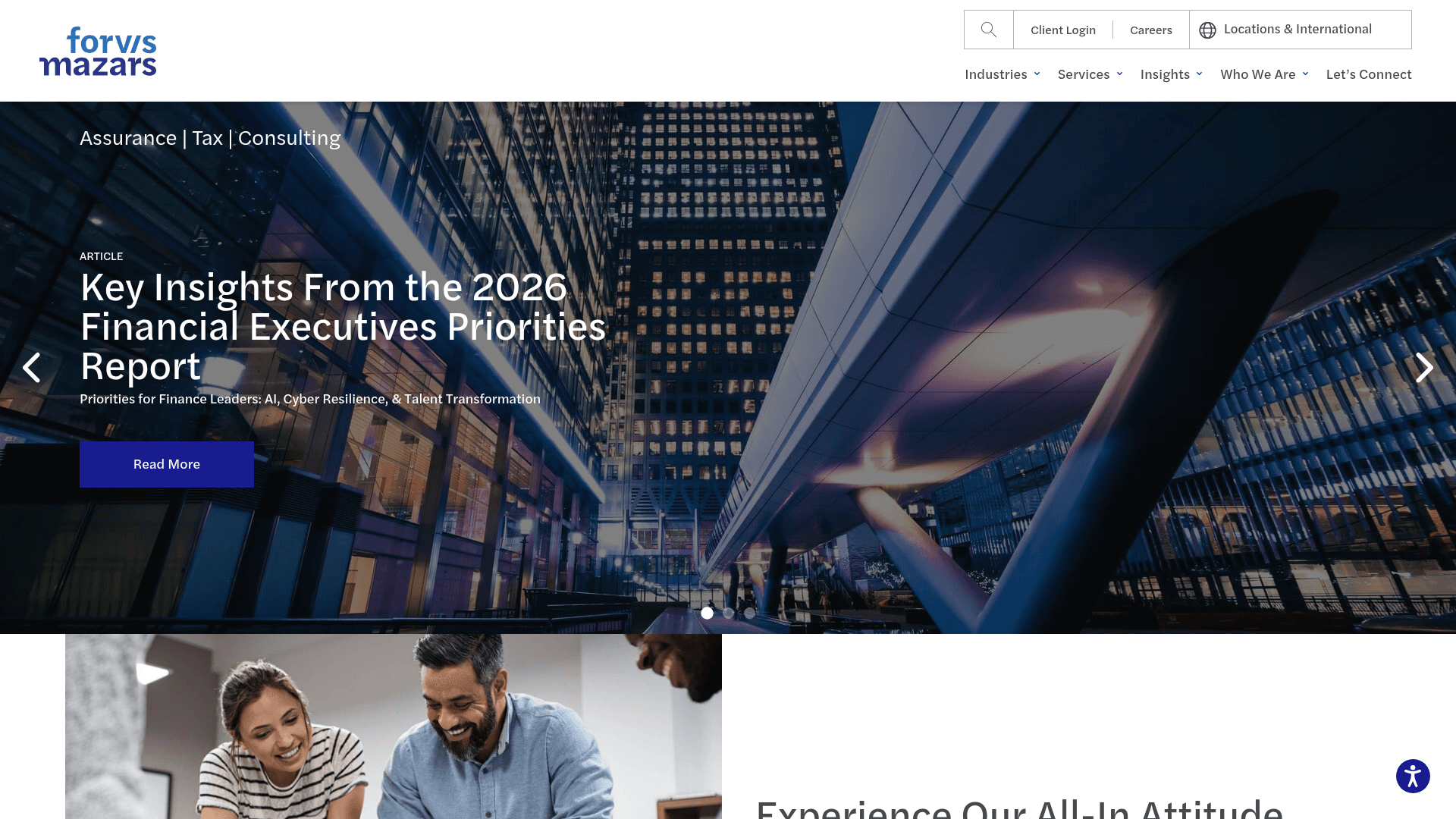 Mazars USA website screenshot